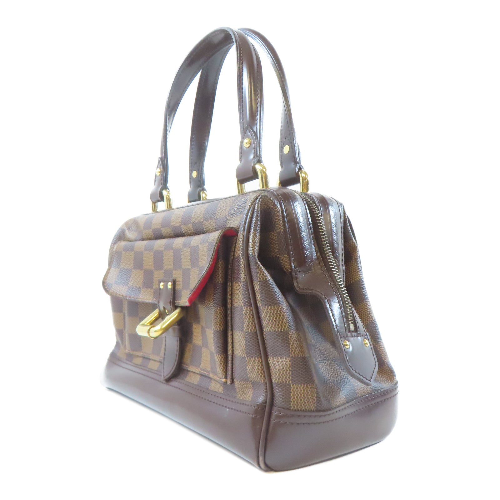 LOUIS VUITTON 【激減優惠】Damier Ebene Knightsbridge金扣手挽袋啡色