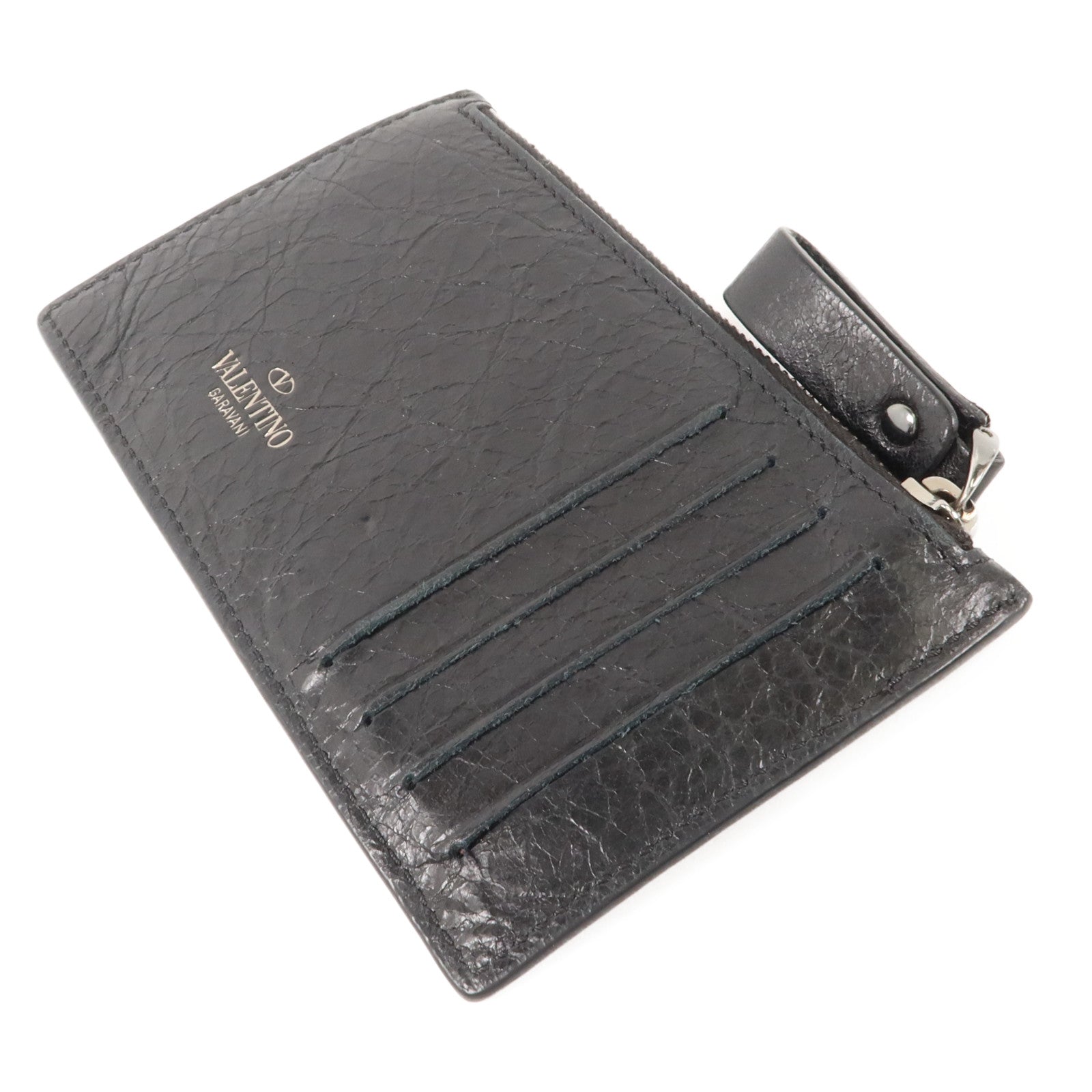 Valentino 牛皮皮革Rockstud Spike Card Case卡片套