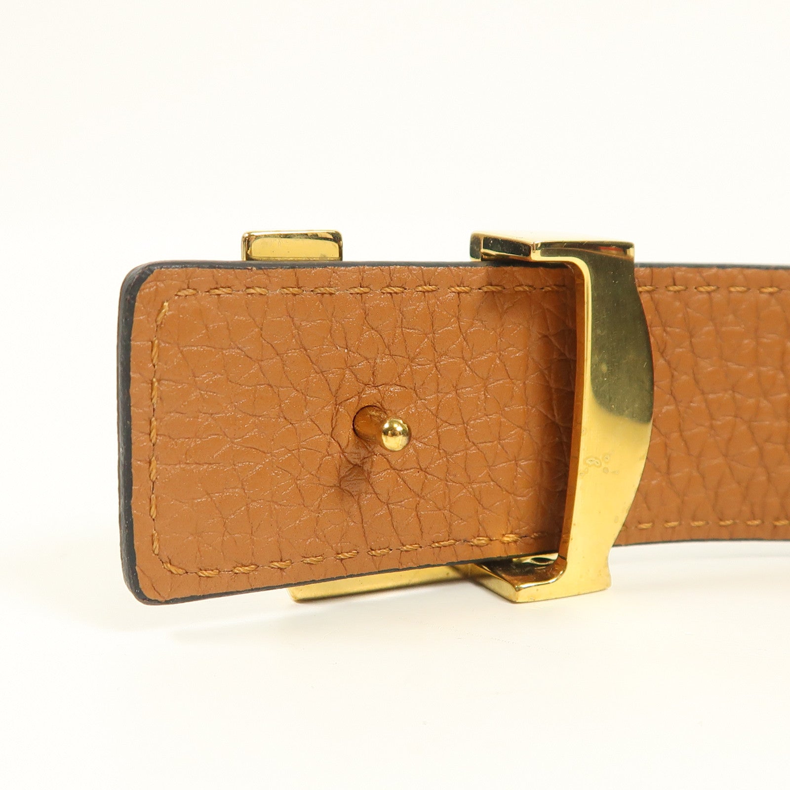 LOUIS VUITTON 牛皮皮革Belt金扣皮帶