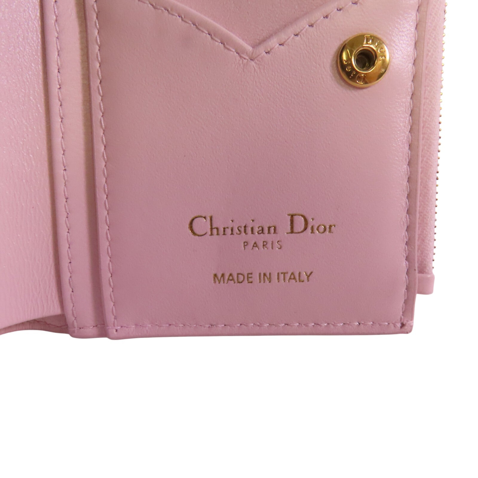 Dior 羊皮皮革Dioramour Dior Short Wallet金扣短錢包