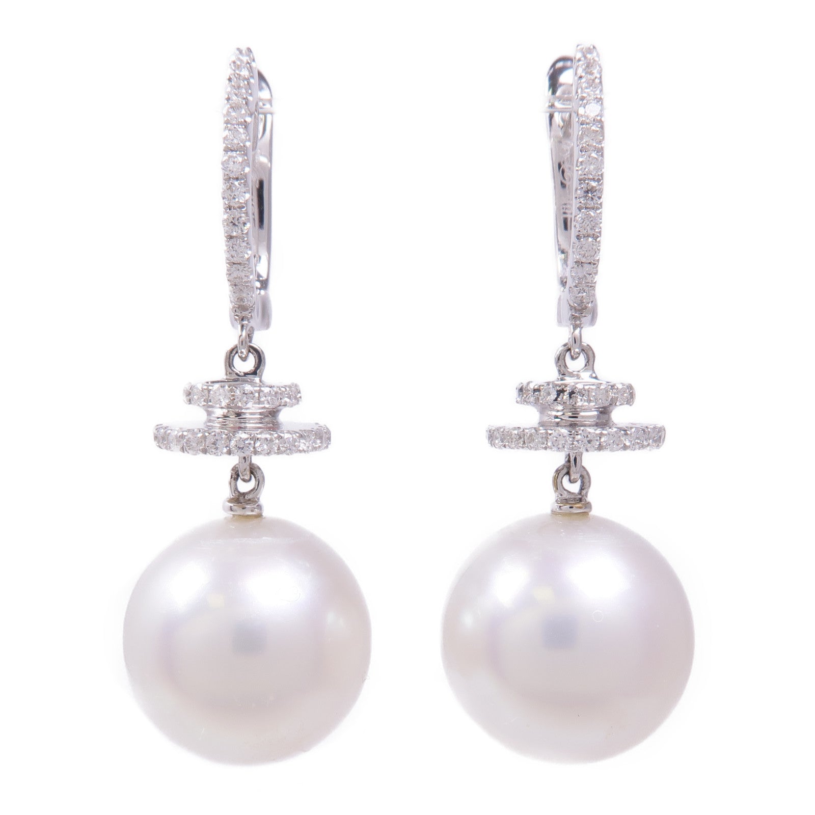 JEWELRY 18K白金Pearl Earrings珍珠/鑽石耳環