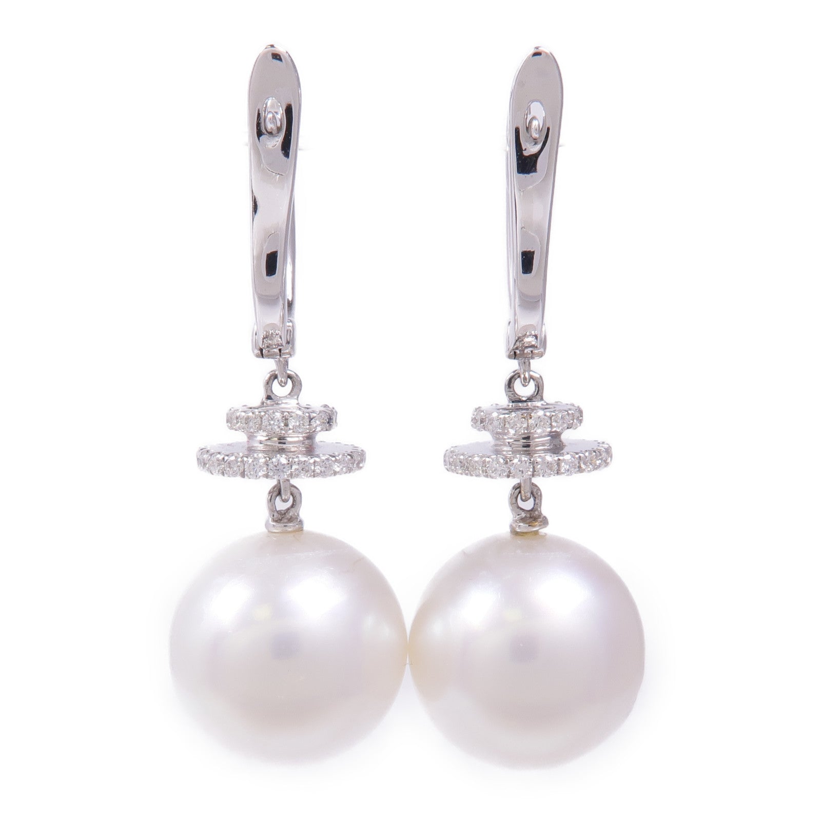 JEWELRY 18K白金Pearl Earrings珍珠/鑽石耳環