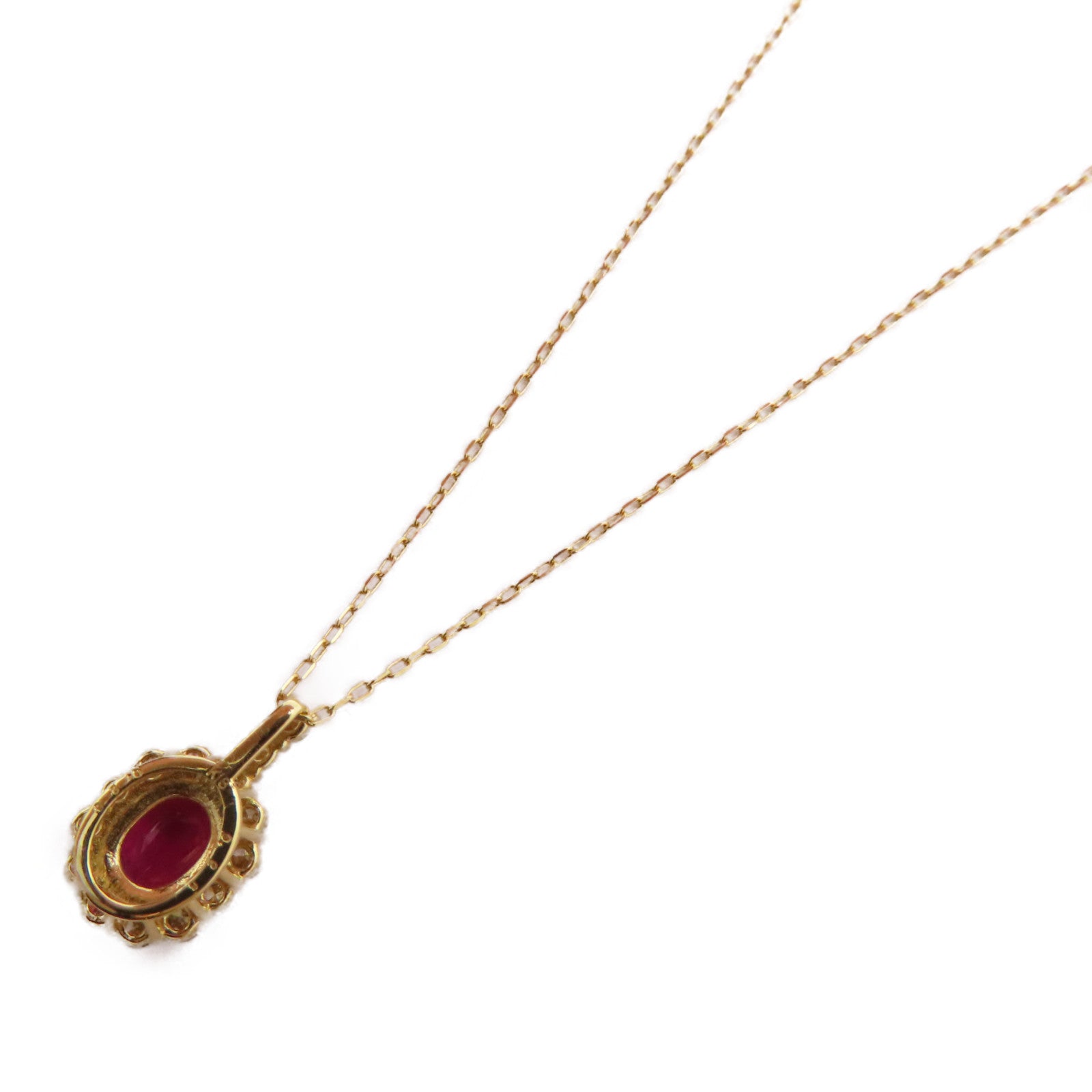 JEWELRY 【激減優惠】18K黃金Ruby Diamond Necklace 0.28ct紅寶石/0.26ct鑽石項鍊