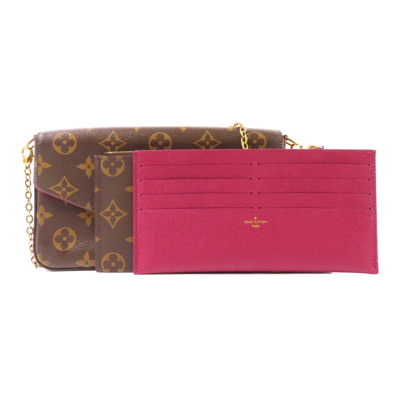 LOUIS VUITTON LV GHW Pochette Felicie Chain Shoulder Bag M61276 Monogram Brown