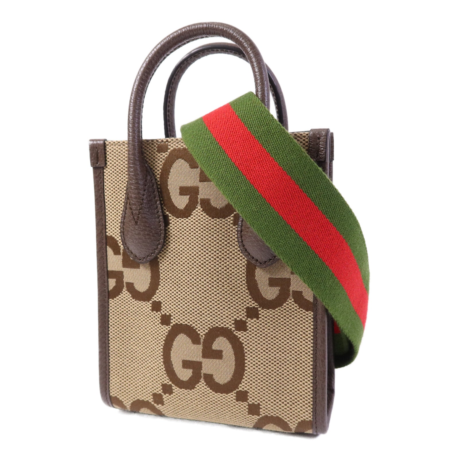 GUCCI 帆布Jumbo GG金扣手挽肩背兩用袋