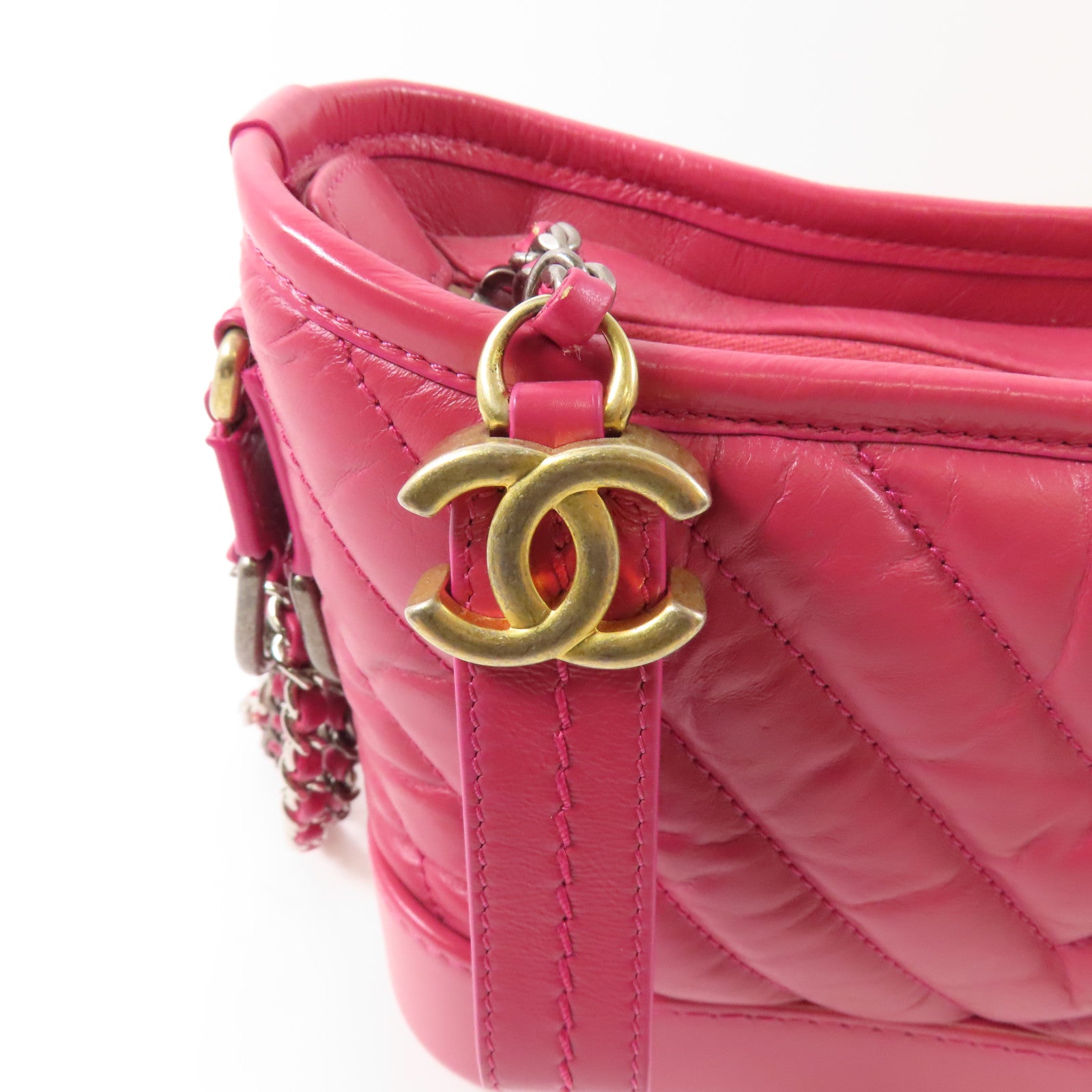 CHANEL 【激減優惠】牛皮皮革Gabrelle Small鏈帶肩背袋
