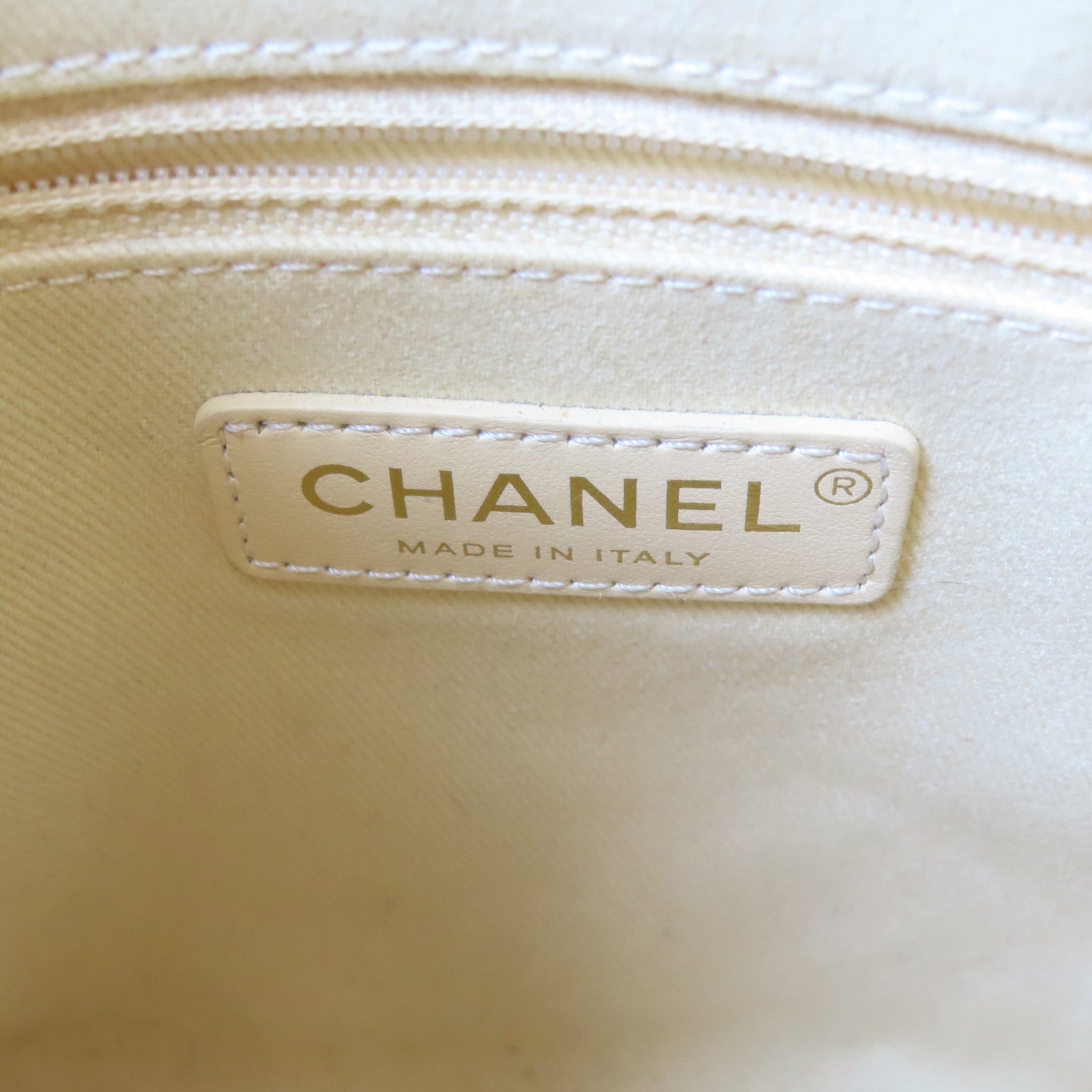 CHANEL 菱格Caviar皮革Chain Shoulder Bag金扣手挽肩背兩用袋白色