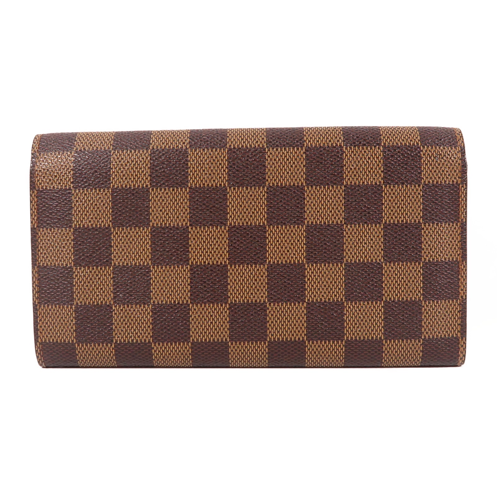 LOUIS VUITTON Damier Ebene Long Wallet金扣長錢包啡色