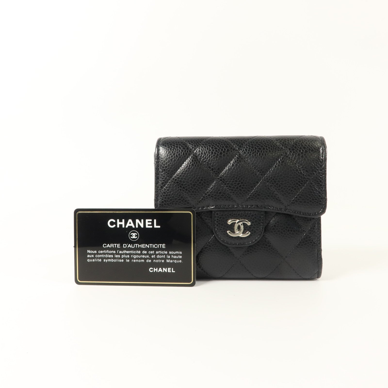 CHANEL 牛皮皮革Classic Small Flap Wallet銀扣錢包