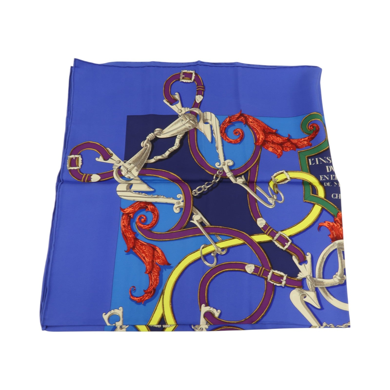 HERMES 絲質Carre 90 Scarf絲巾Bleu Royal