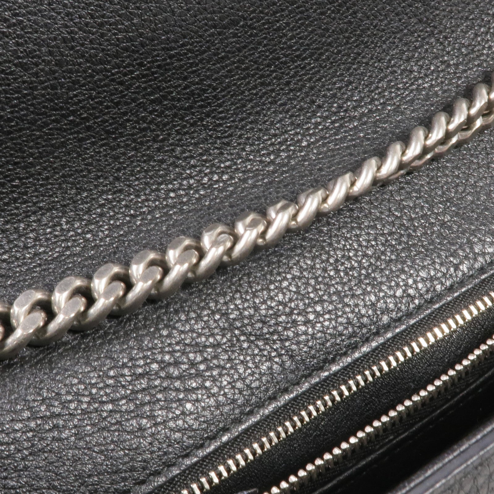 GUCCI 牛皮皮革Stud Bamboo Shoulder Bag銀扣鏈帶肩背袋