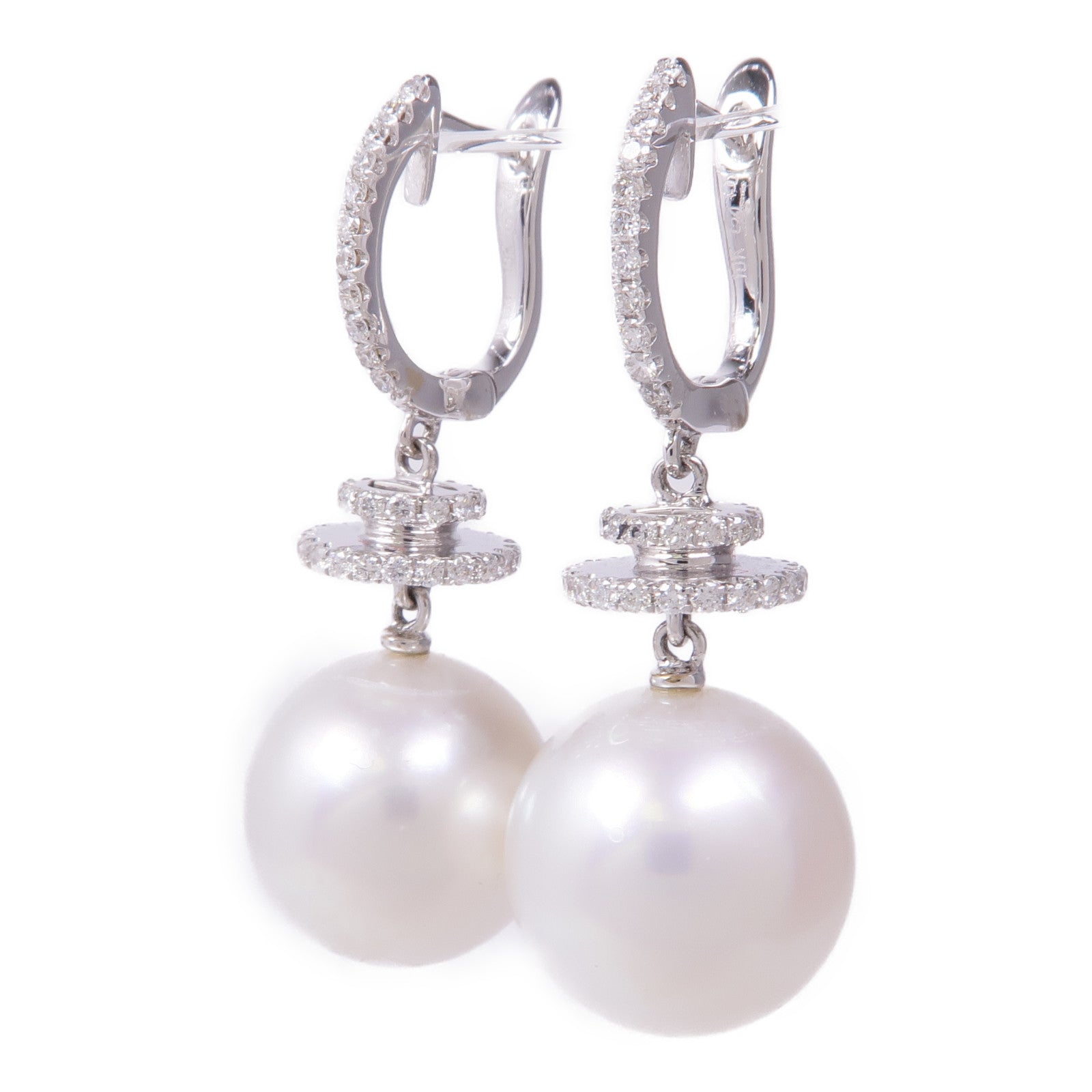 JEWELRY 18K白金Pearl Earrings珍珠/鑽石耳環