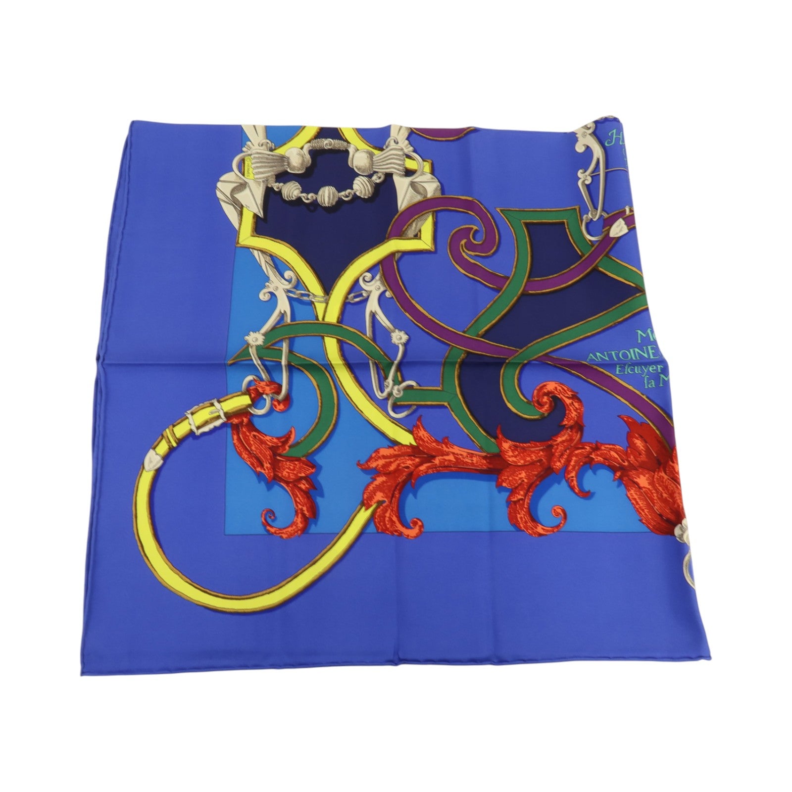 HERMES 絲質Carre 90 Scarf絲巾Bleu Royal