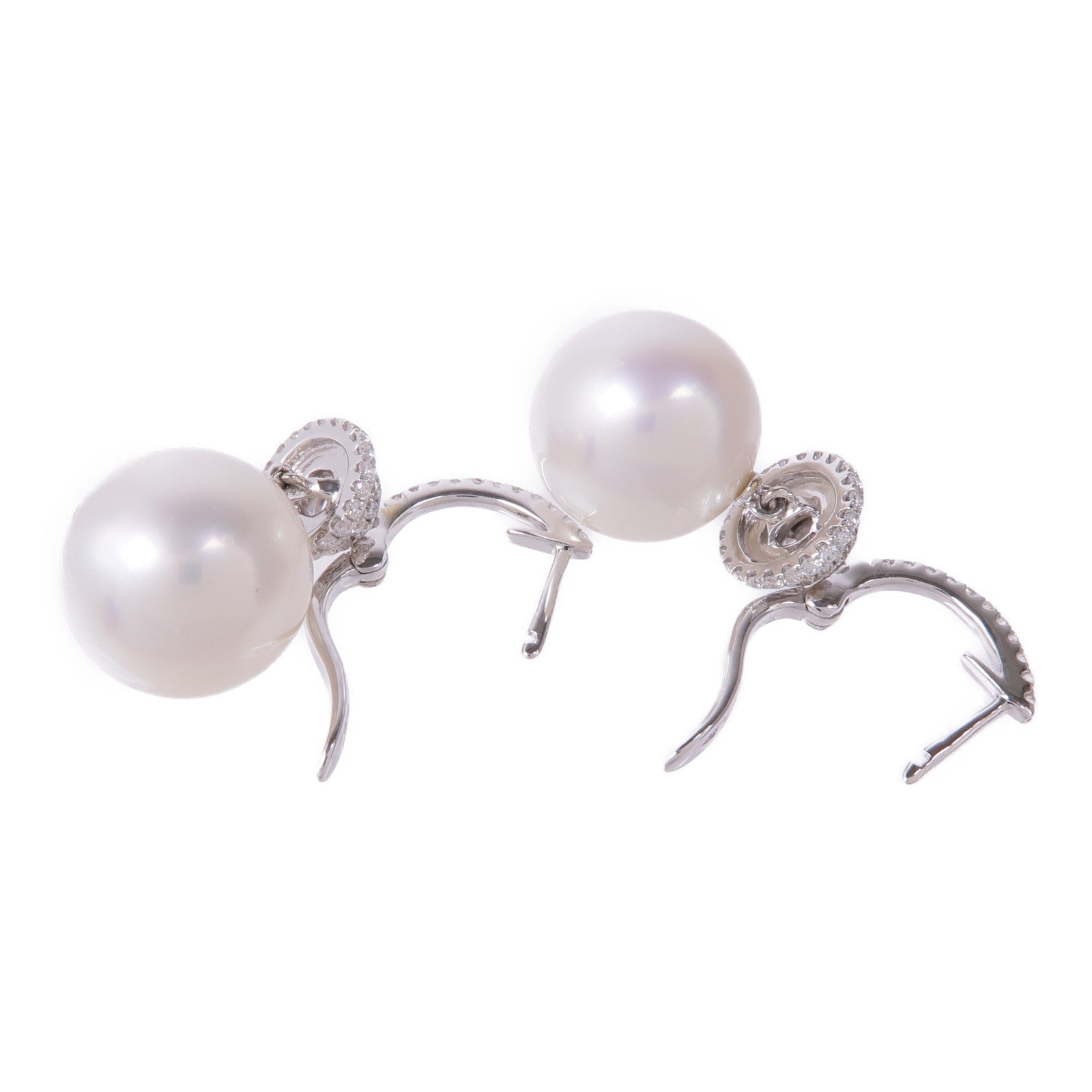 JEWELRY 18K白金Pearl Earrings珍珠/鑽石耳環