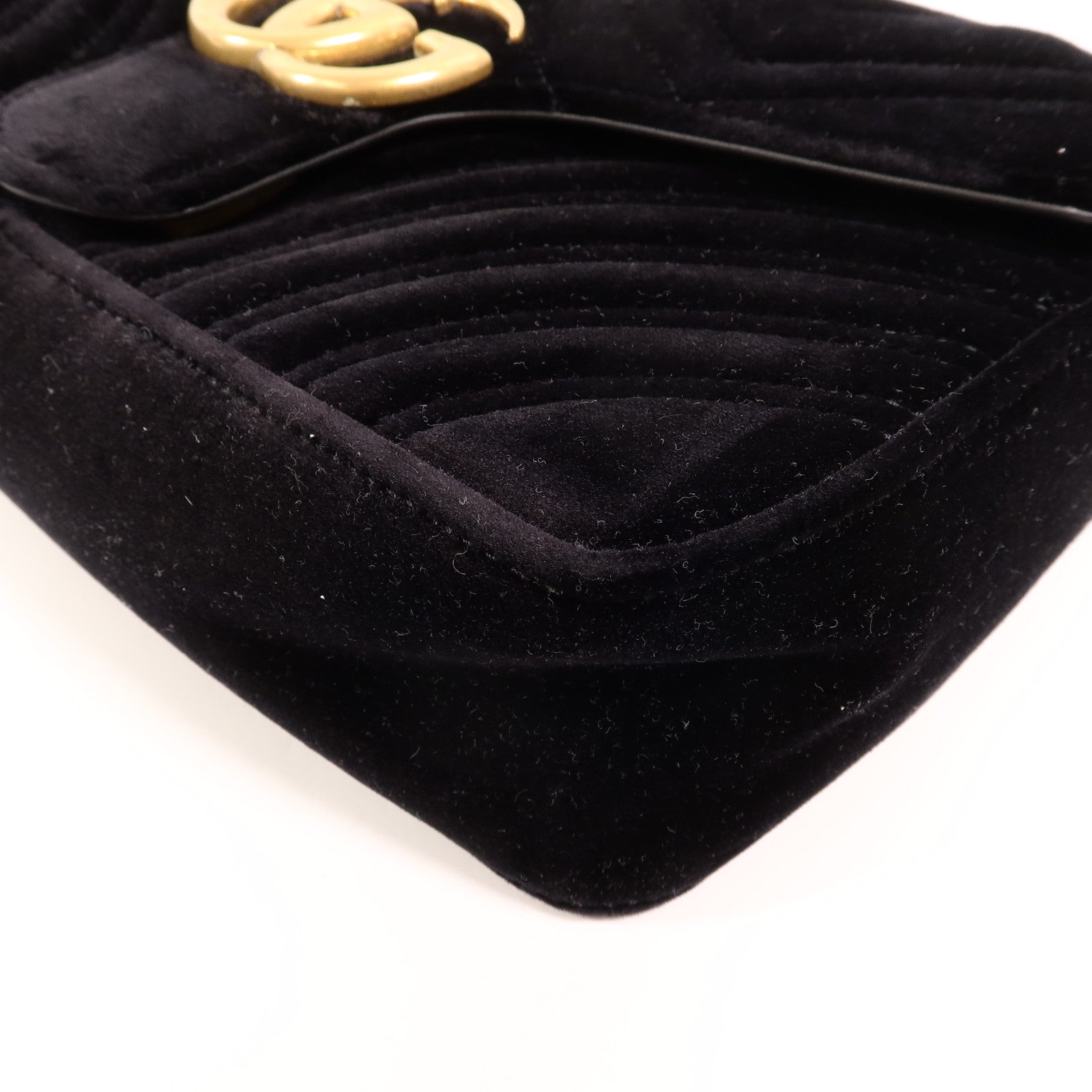 GUCCI 天鵝絨GG Marmont Shoulder Bag鏈帶肩背袋