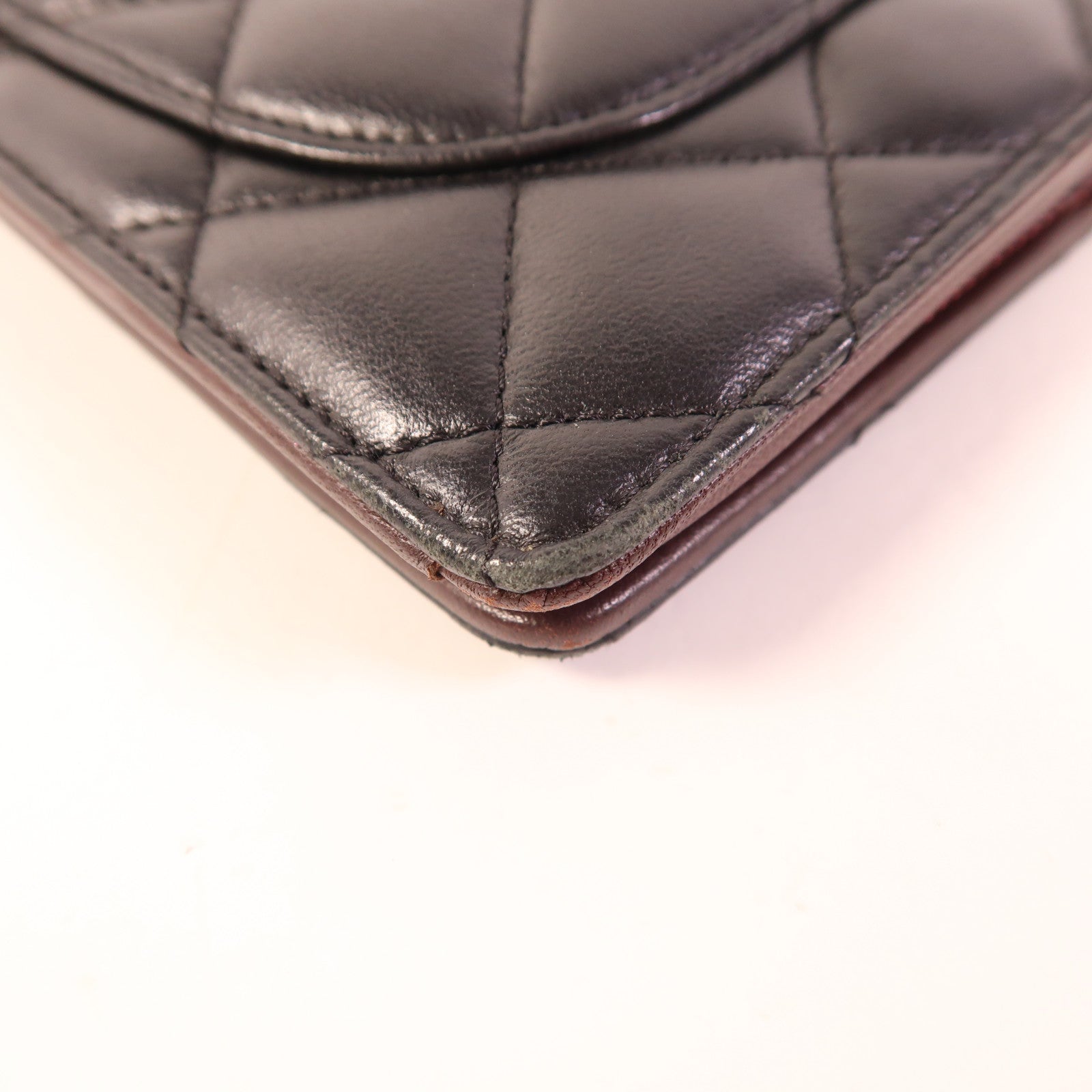 CHANEL 羊皮皮革Long Wallet銀扣長錢包