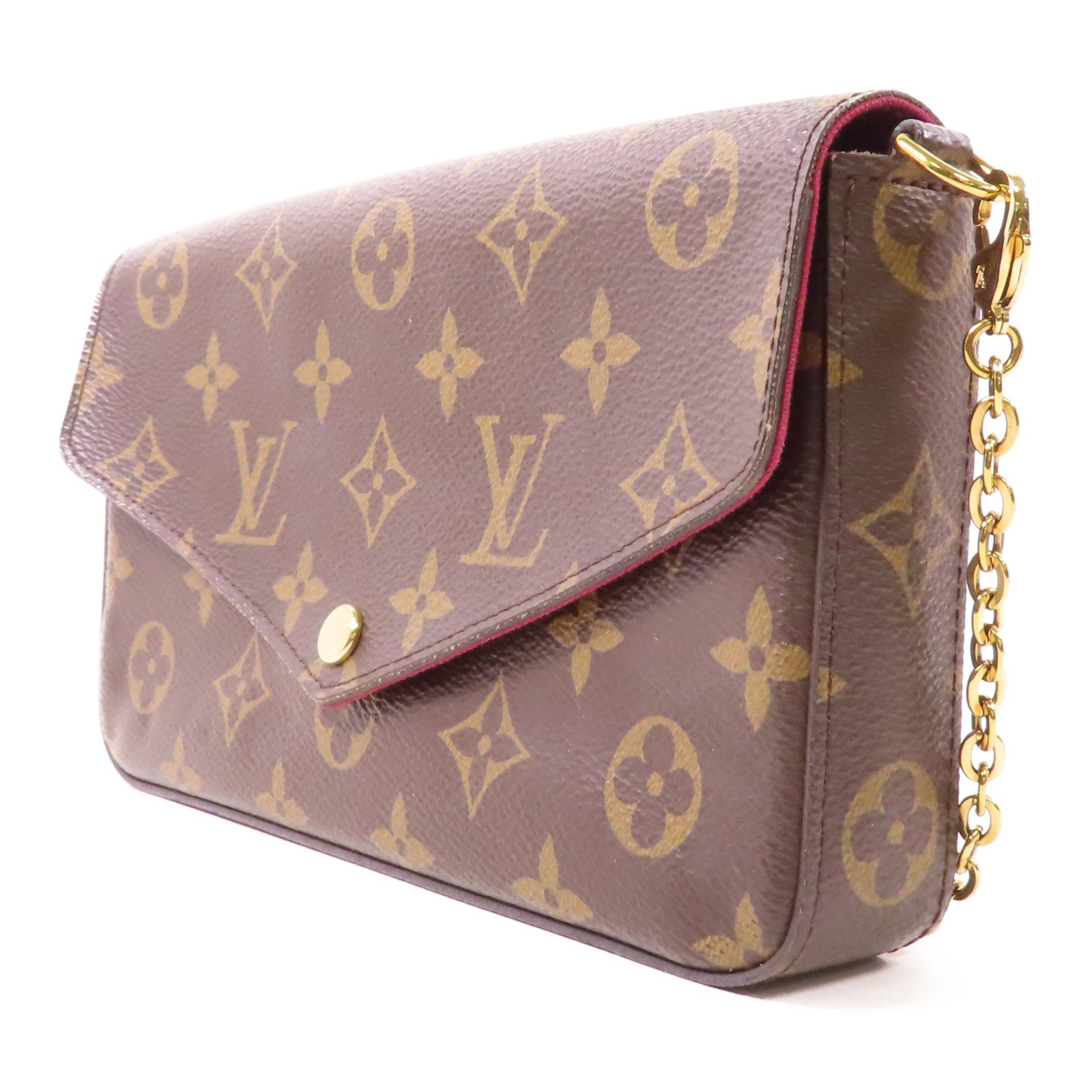 LOUIS VUITTON LV GHW Pochette Felicie Chain Shoulder Bag M61276 Monogram Brown