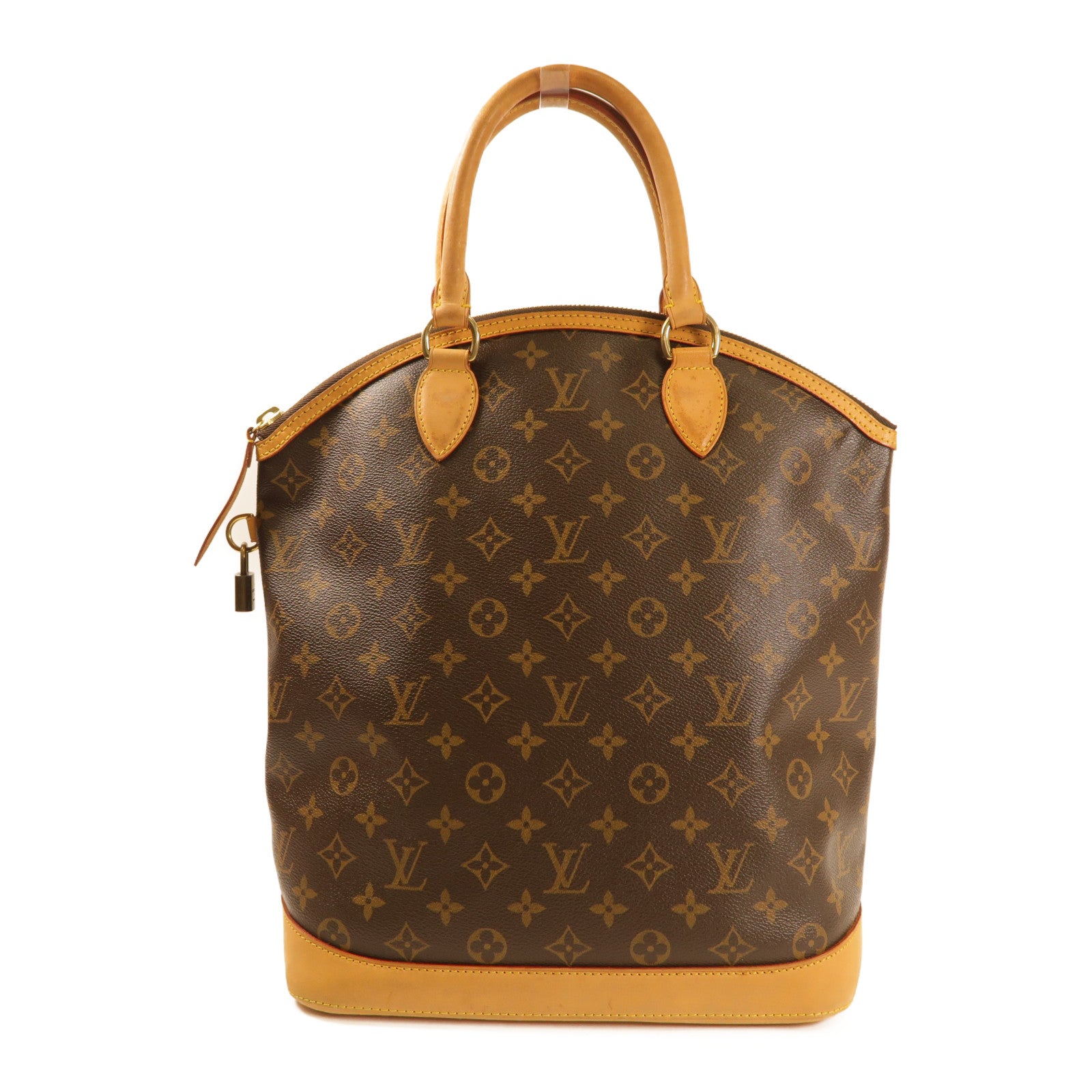 LOUIS VUITTON LV GHW Lockit Vertical Hand Bag M40103 Monogram Brown