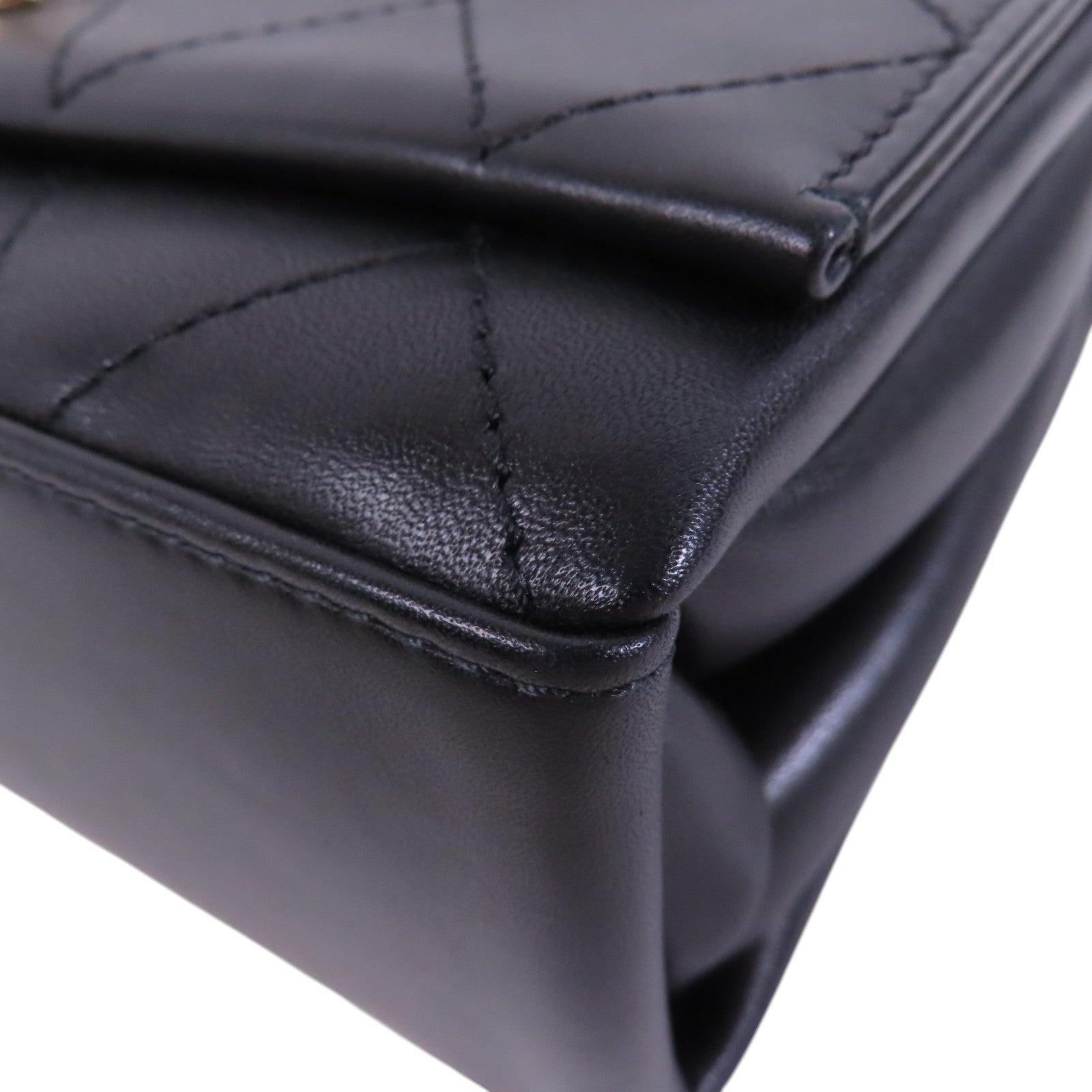 CHANEL 牛皮皮革Chain Shoulder Bag金扣鏈帶肩背袋