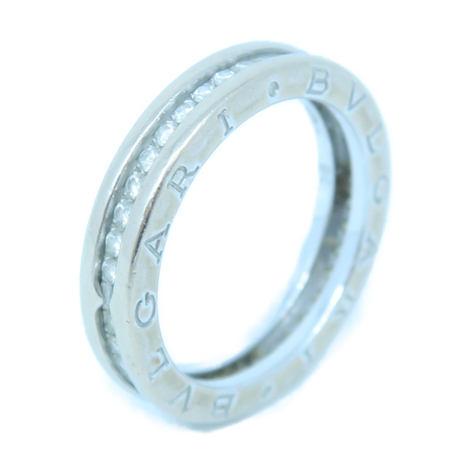 BVLGARI 18K White Gold B-zero1 Diamond0.40ct Diamond Ring US#8.0