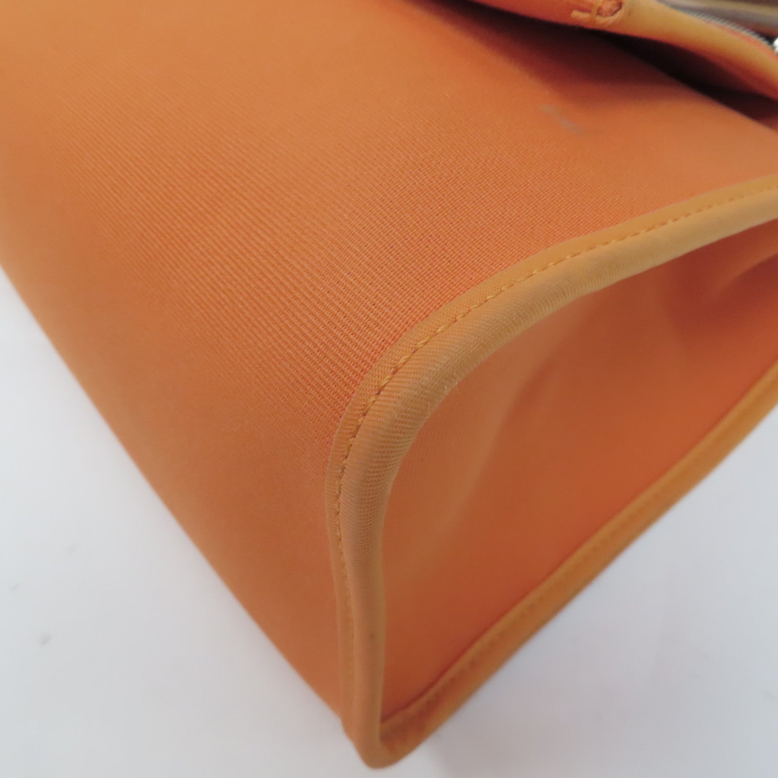 HERMES 帆布Herbag PM銀扣手挽肩背兩用袋橙色
