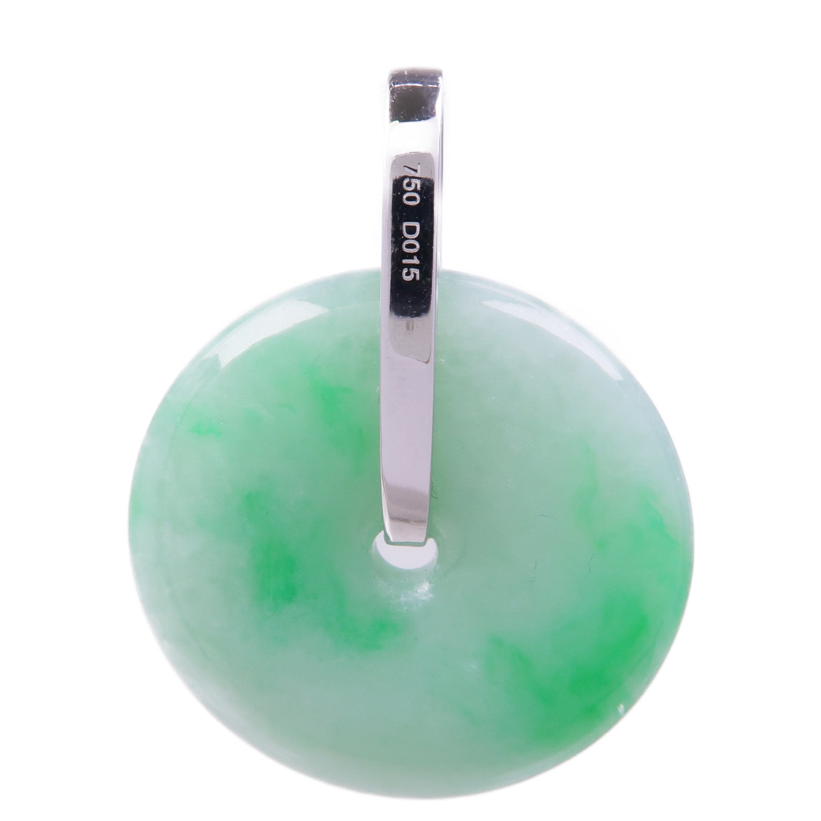 JEWELRY 18K白金Jade Diamond Pendant Top翡翠/鑽石吊墜