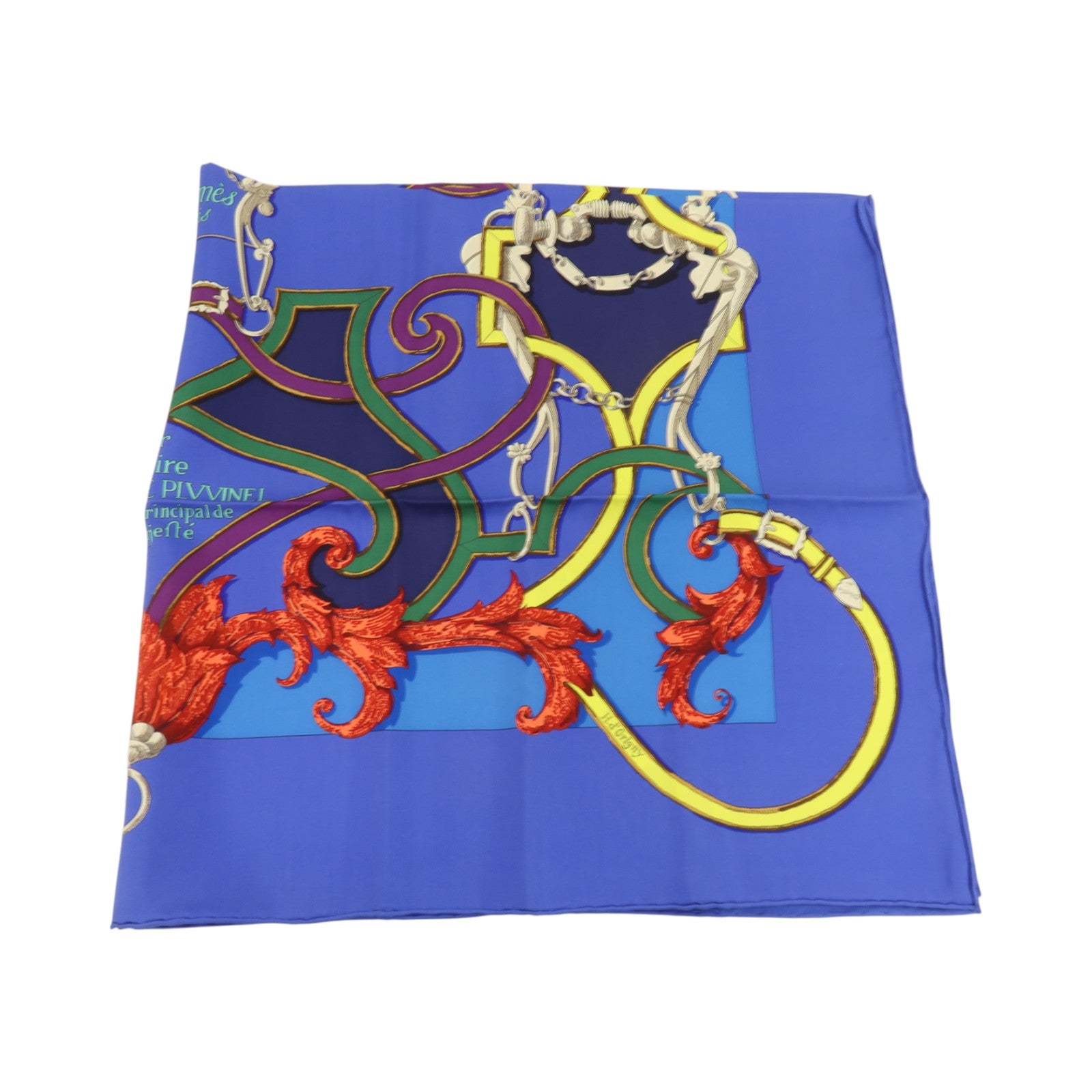HERMES 絲質Carre 90 Scarf絲巾Bleu Royal