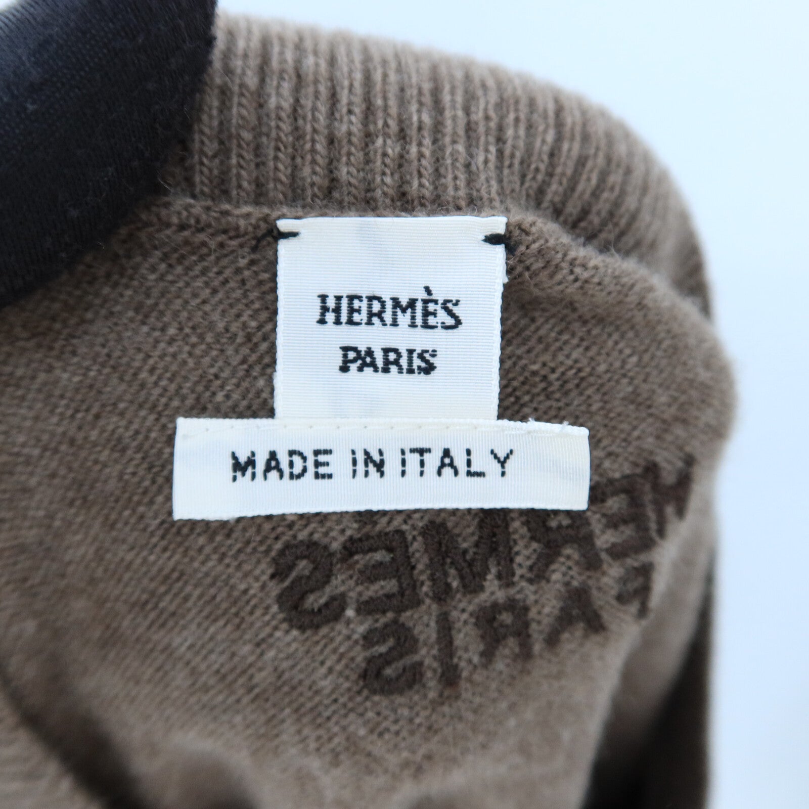 HERMES Wool/Polyamide Les Tambours Short-Sleeve Knit針織