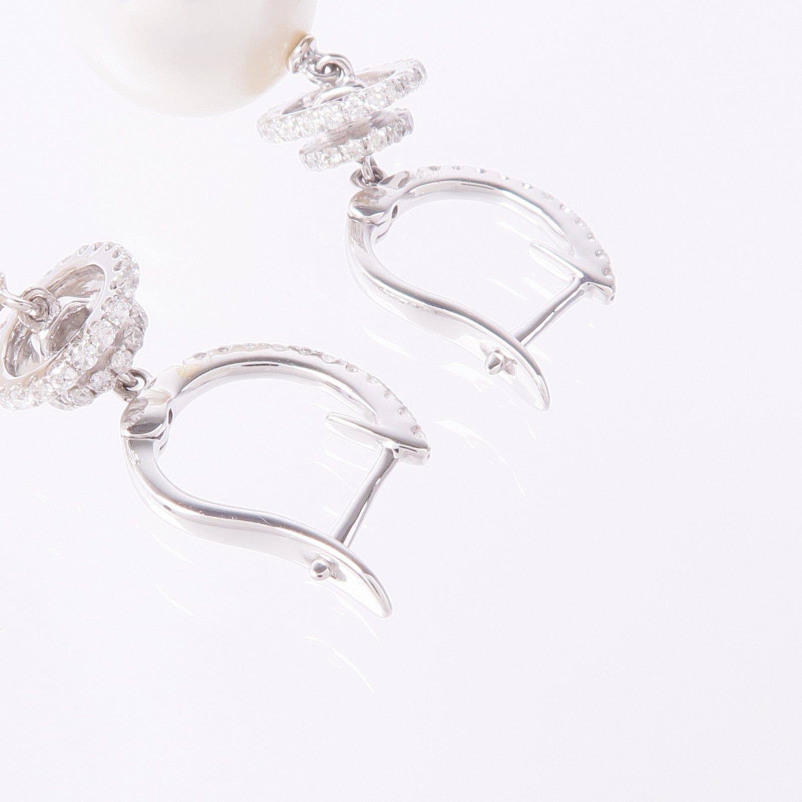 JEWELRY 18K白金Pearl Earrings珍珠/鑽石耳環
