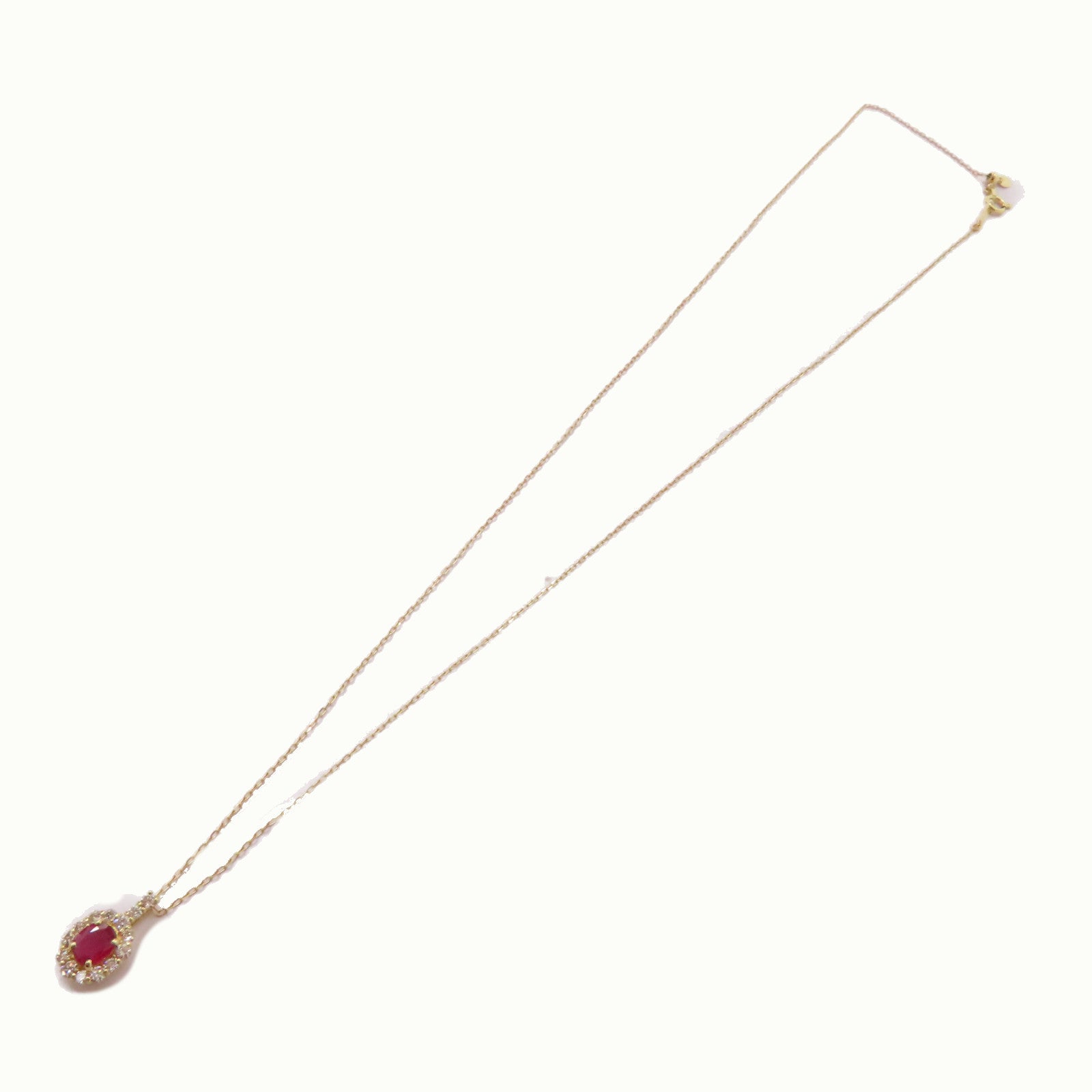 JEWELRY 【激減優惠】18K黃金Ruby Diamond Necklace 0.28ct紅寶石/0.26ct鑽石項鍊