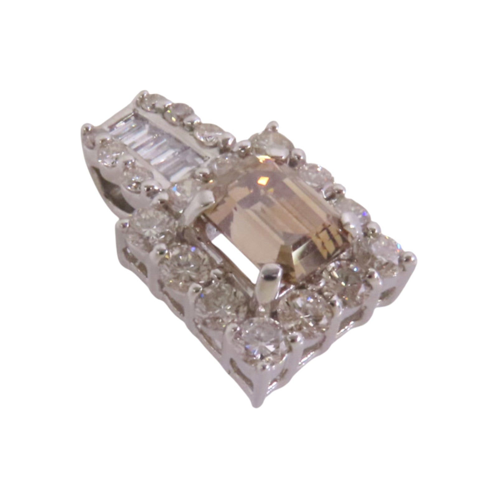 JEWELRY PT950鉑金Brown Diamond Pendant Top鑽石吊墜頭扣