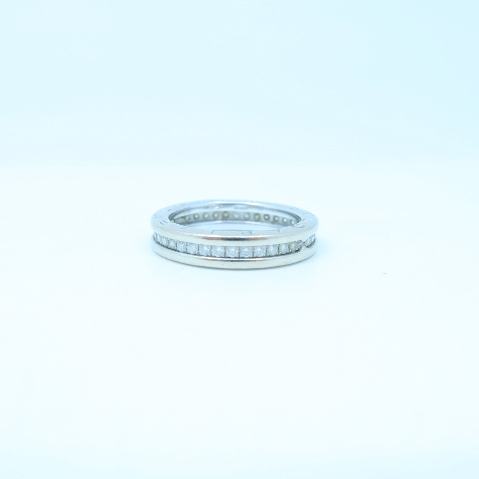 BVLGARI 18K White Gold B-zero1 Diamond0.40ct Diamond Ring US#8.0