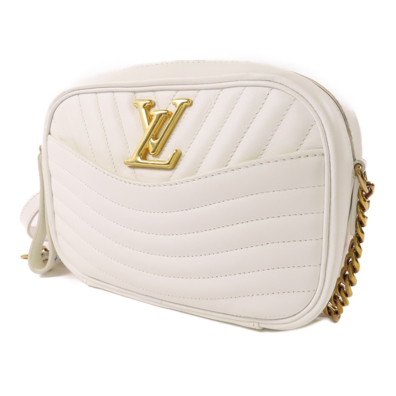 LOUIS VUITTON 牛皮皮革New Wave金扣鏈帶肩背袋