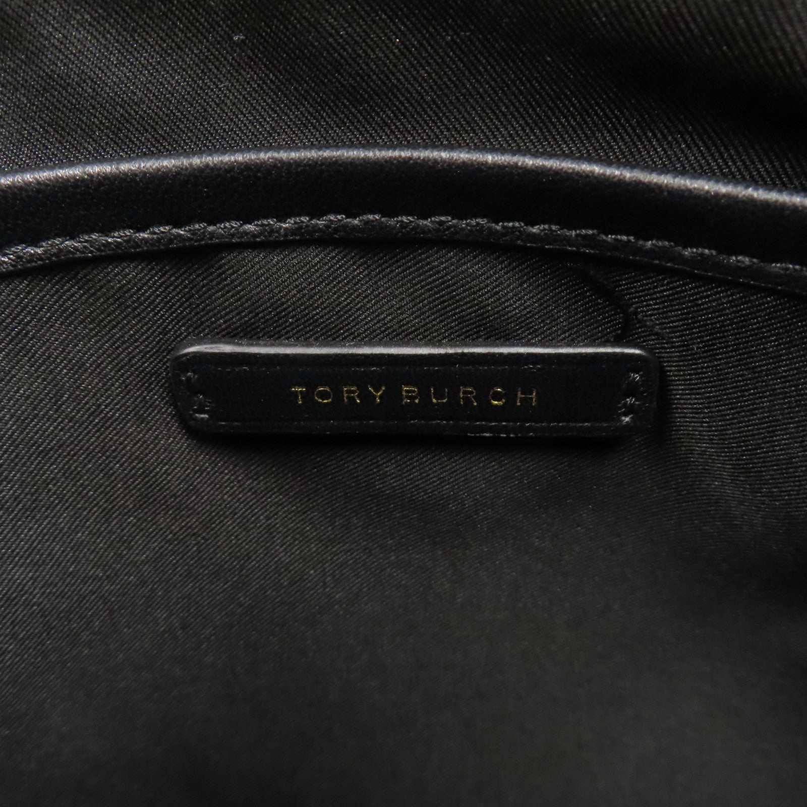 Tory Burch 【激減優惠】牛皮皮革Pouch金扣手拿包黑色