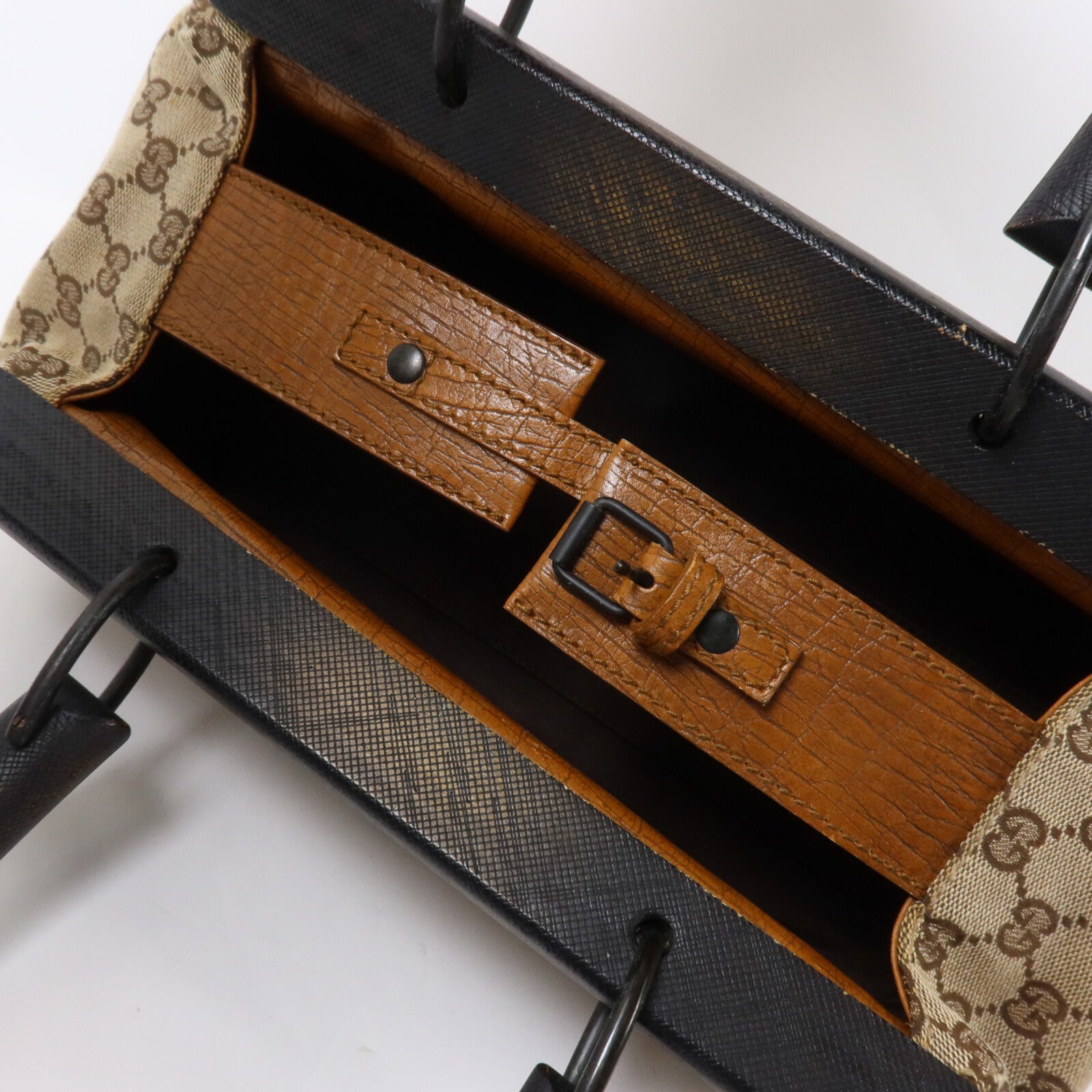 GUCCI 帆布Vintage Wood Frame Handbag手挽袋