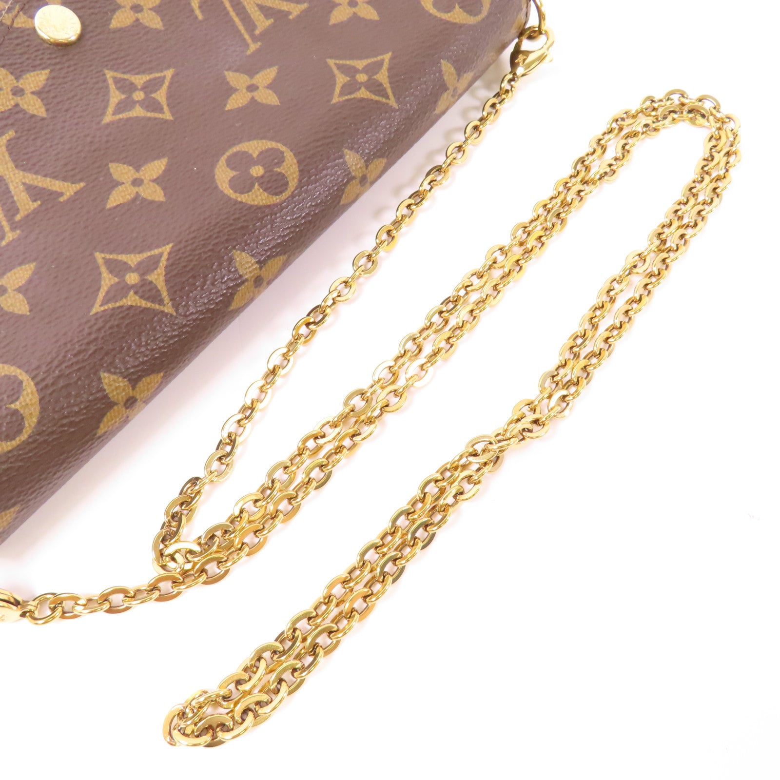 LOUIS VUITTON LV GHW Pochette Felicie Chain Shoulder Bag M61276 Monogram Brown