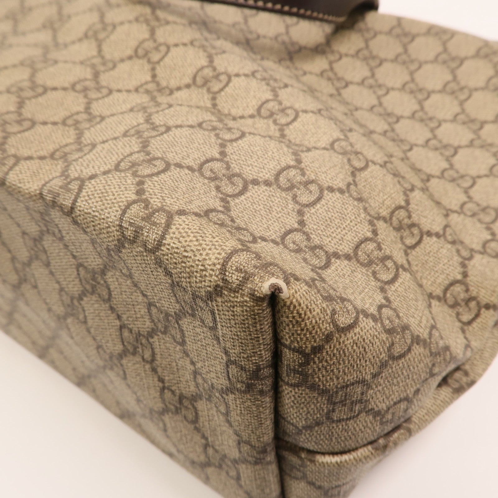 GUCCI 塗層帆布Shoulder Bag銀扣肩背袋