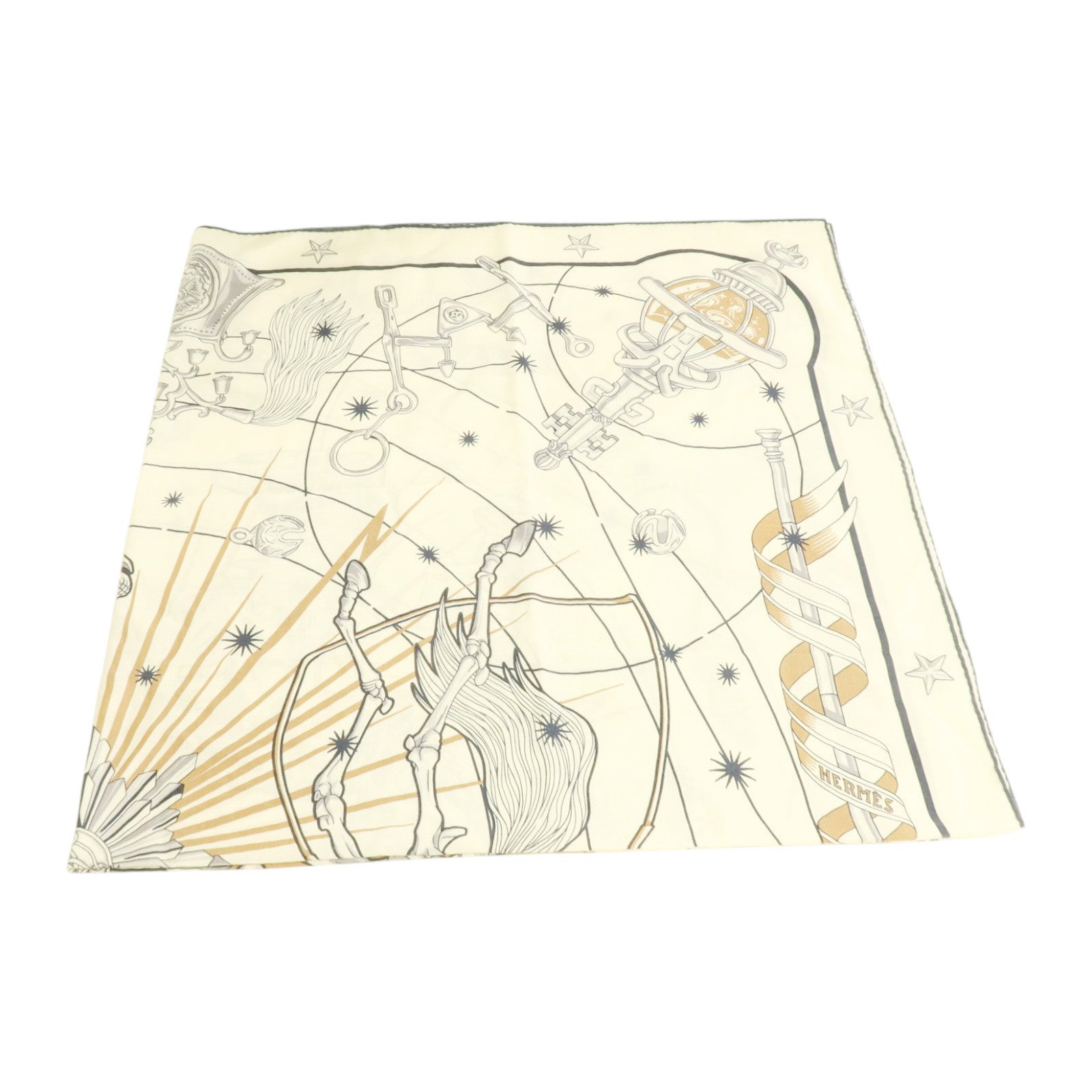 HERMES 羊絨/絲質Scarf 140x140cm絲巾
