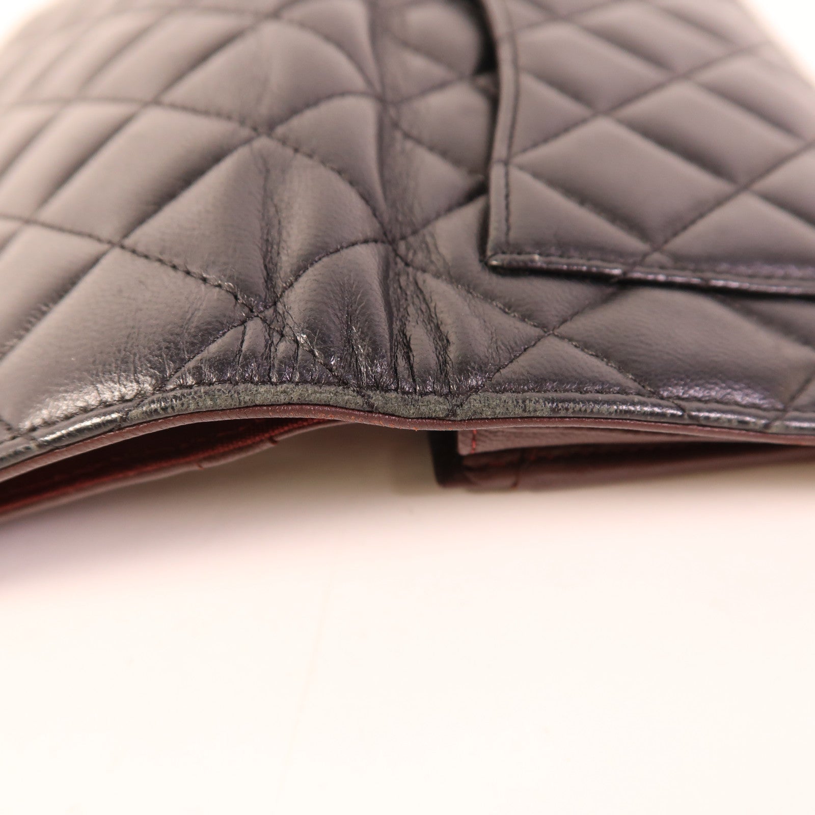 CHANEL 羊皮皮革Long Wallet銀扣長錢包