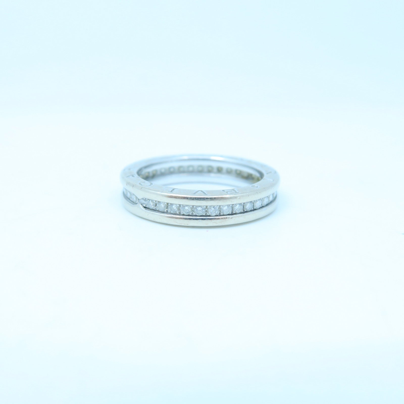 BVLGARI 18K White Gold B-zero1 Diamond0.40ct Diamond Ring US#8.0