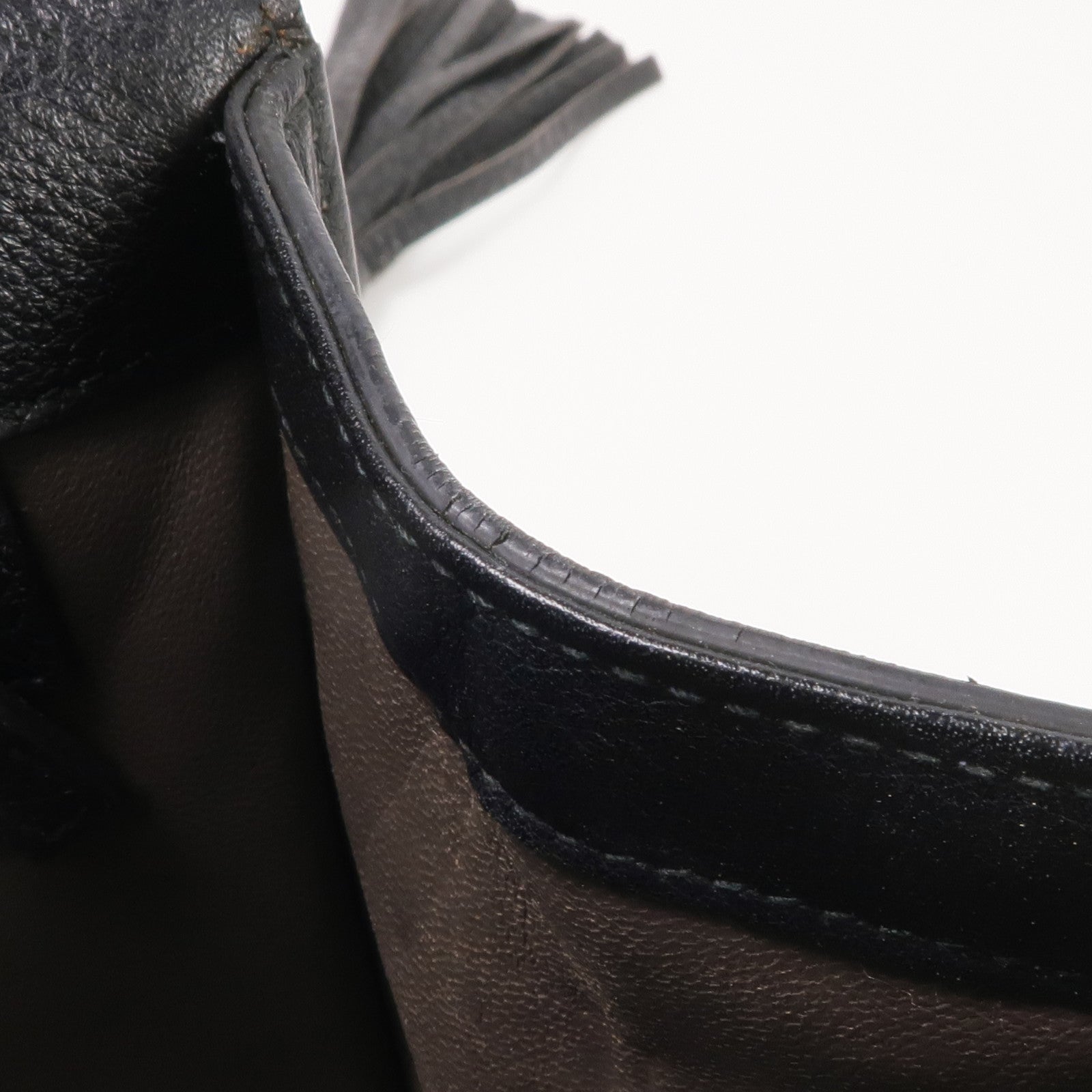 GUCCI 牛皮皮革Stud Bamboo Shoulder Bag銀扣鏈帶肩背袋