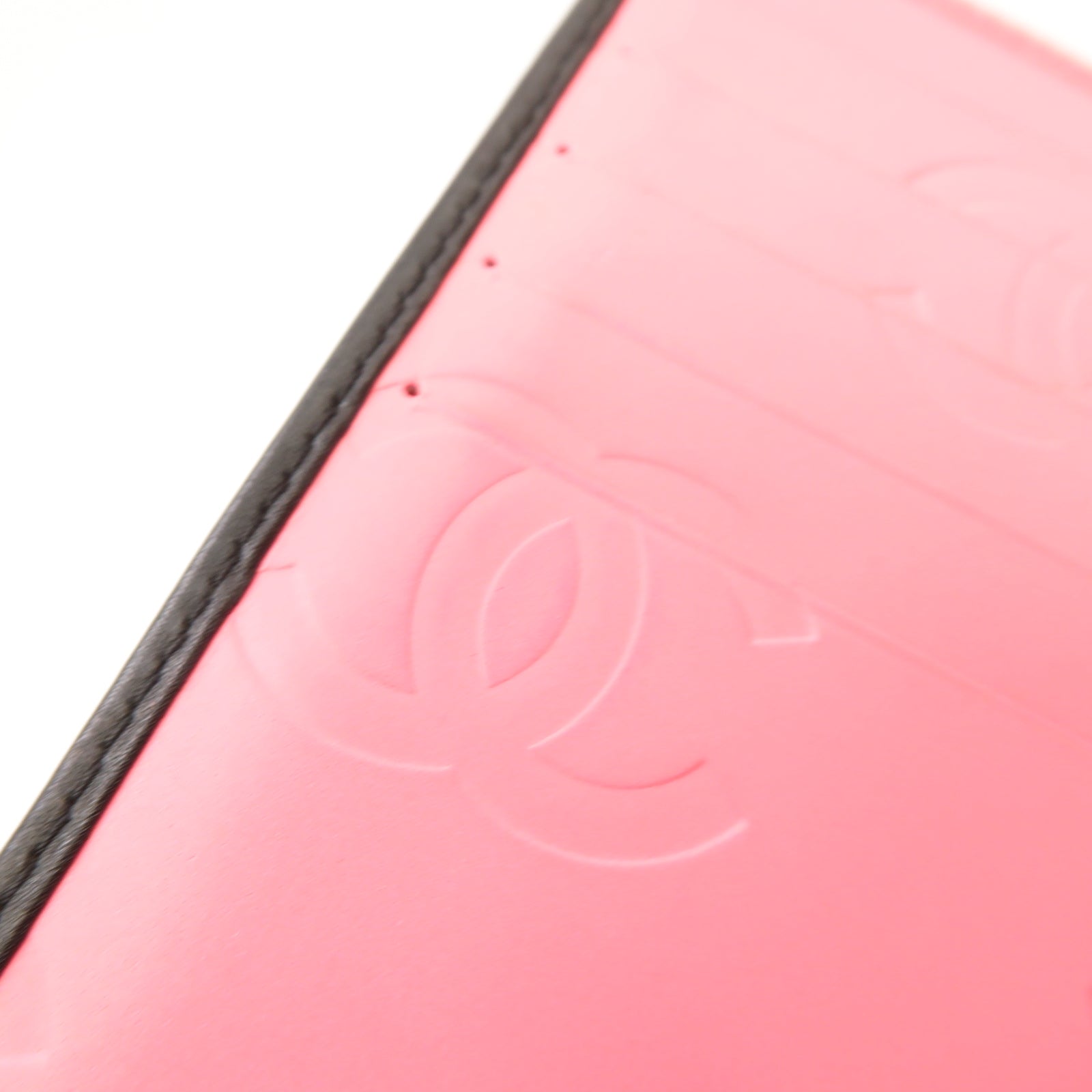 CHANEL 菱格牛Cambon Wallet銀扣錢包黑色/粉紅色