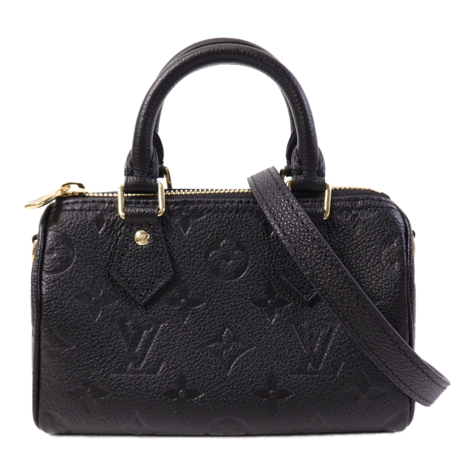 LOUIS VUITTON Monogram Empreinte Nano Speedy金扣肩背袋
