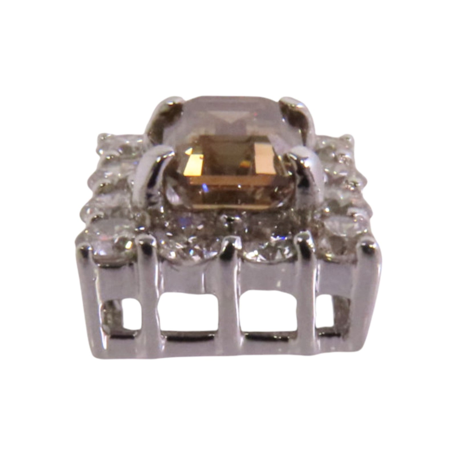 JEWELRY PT950鉑金Brown Diamond Pendant Top鑽石吊墜頭扣