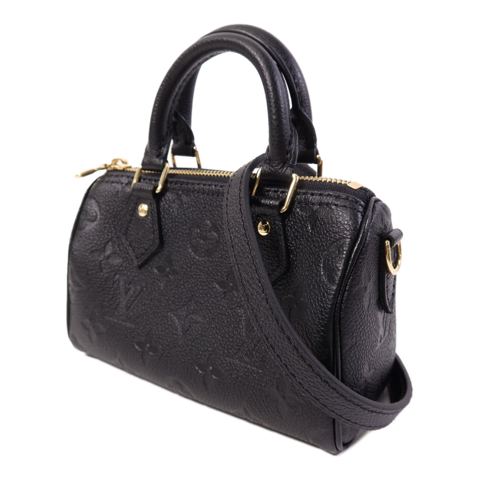 LOUIS VUITTON Monogram Empreinte Nano Speedy金扣肩背袋