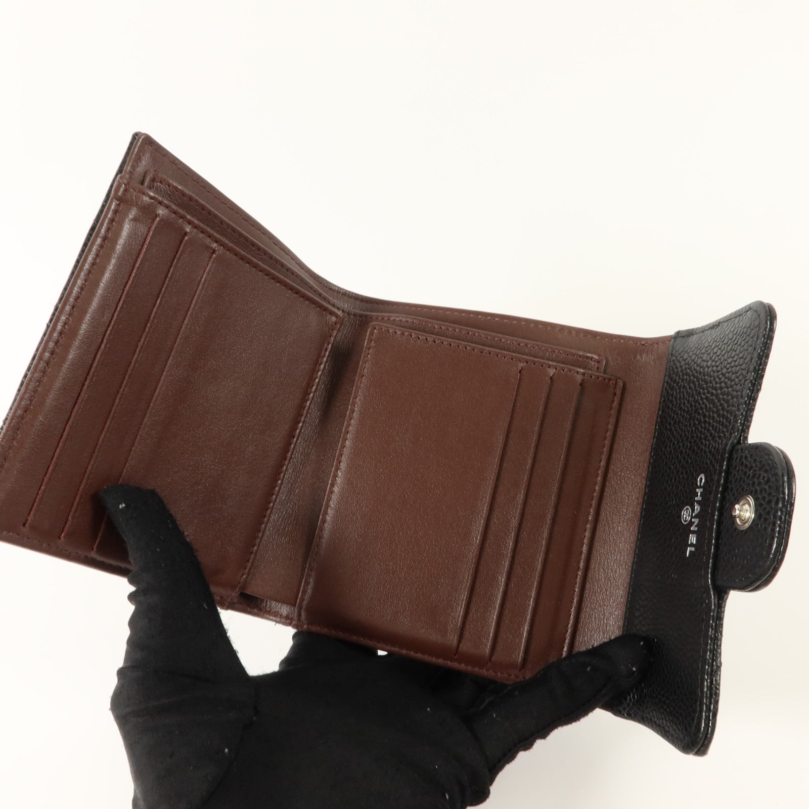 CHANEL 牛皮皮革Classic Small Flap Wallet銀扣錢包