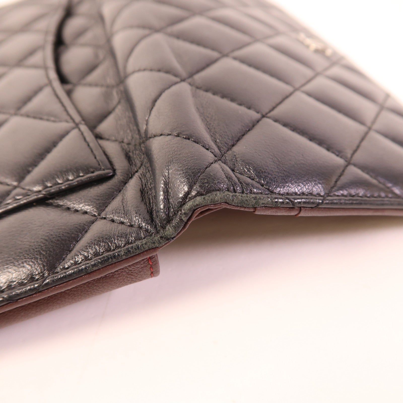 CHANEL 羊皮皮革Long Wallet銀扣長錢包