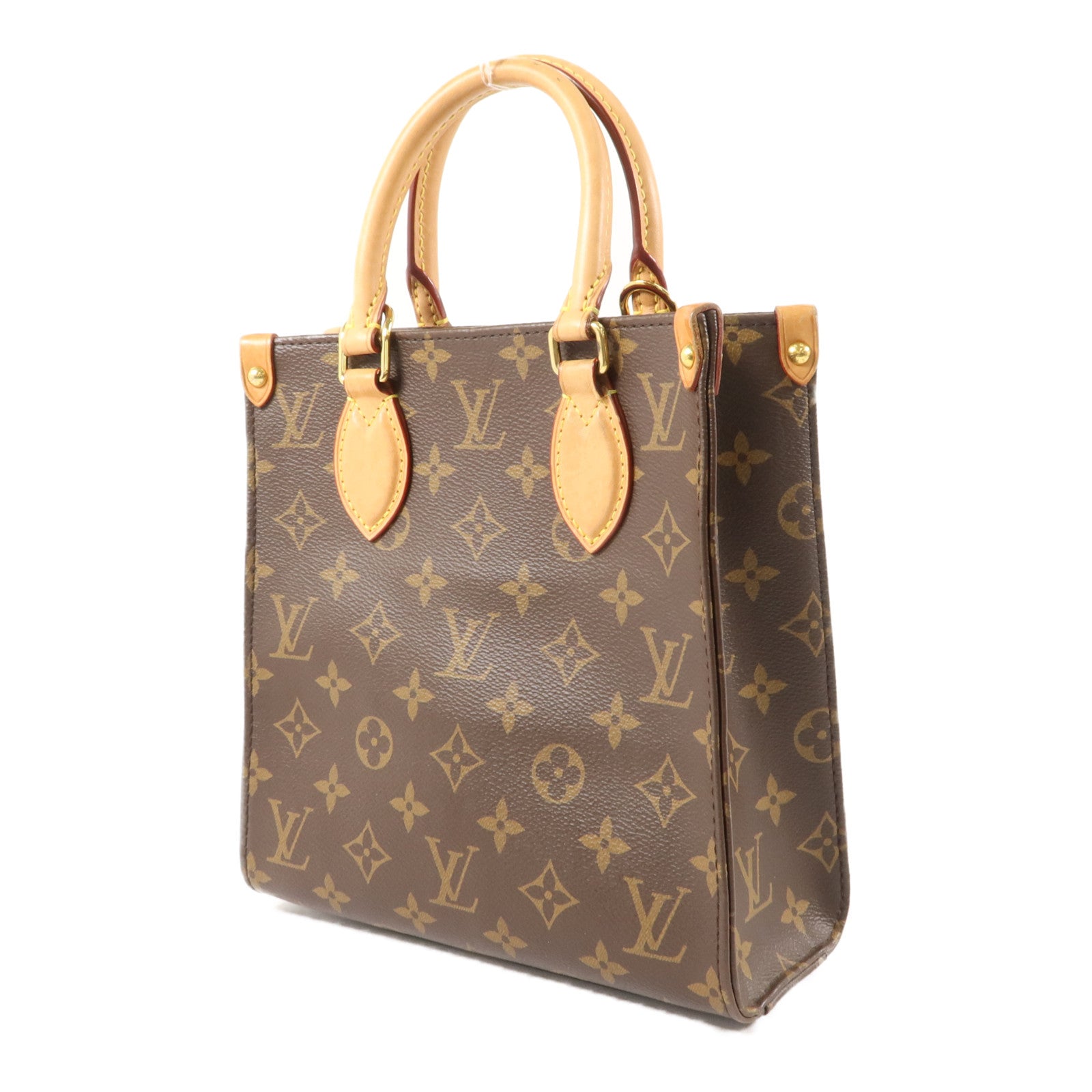 LOUIS VUITTON Monogram Sac Plat BB金扣手挽肩背兩用袋