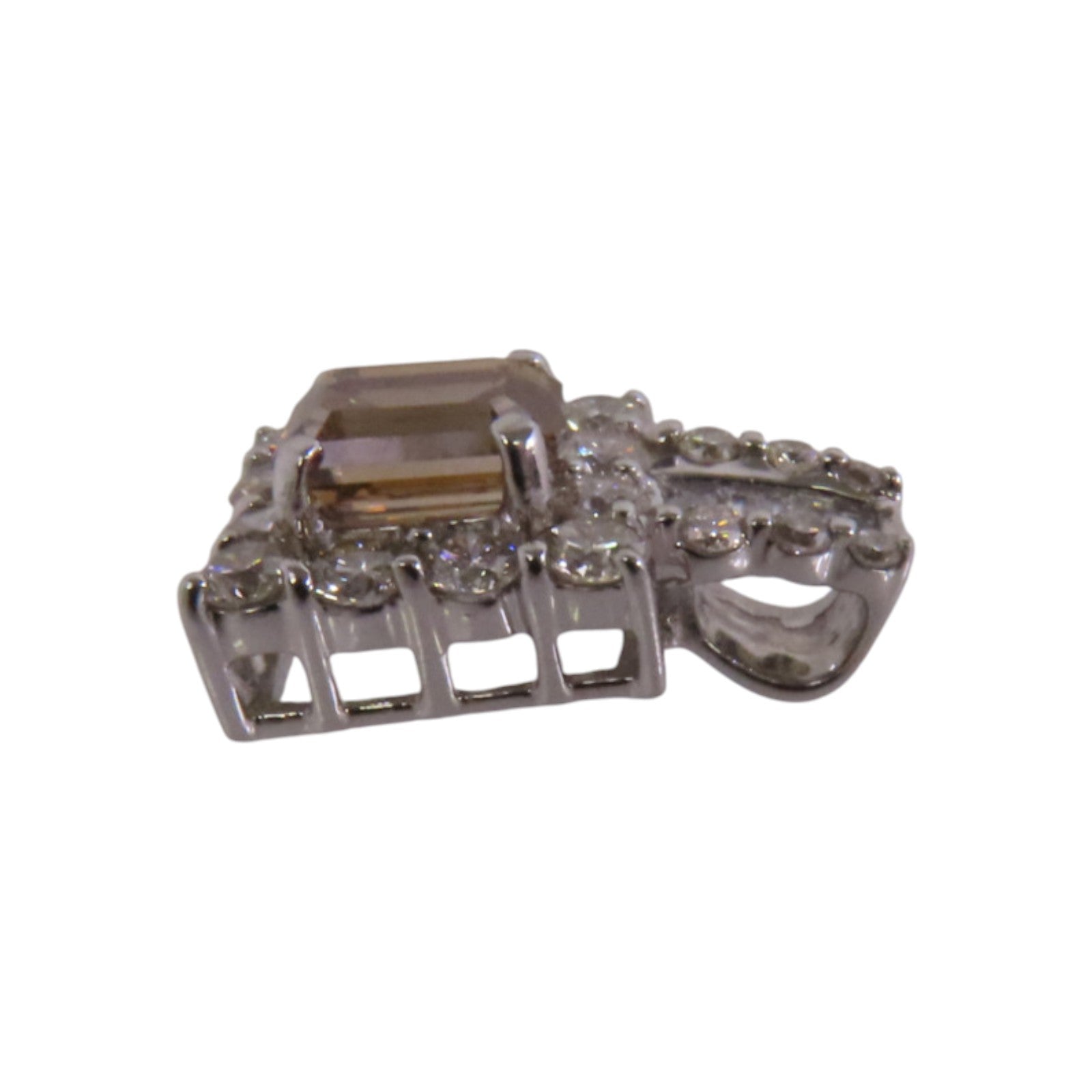 JEWELRY PT950鉑金Brown Diamond Pendant Top鑽石吊墜頭扣