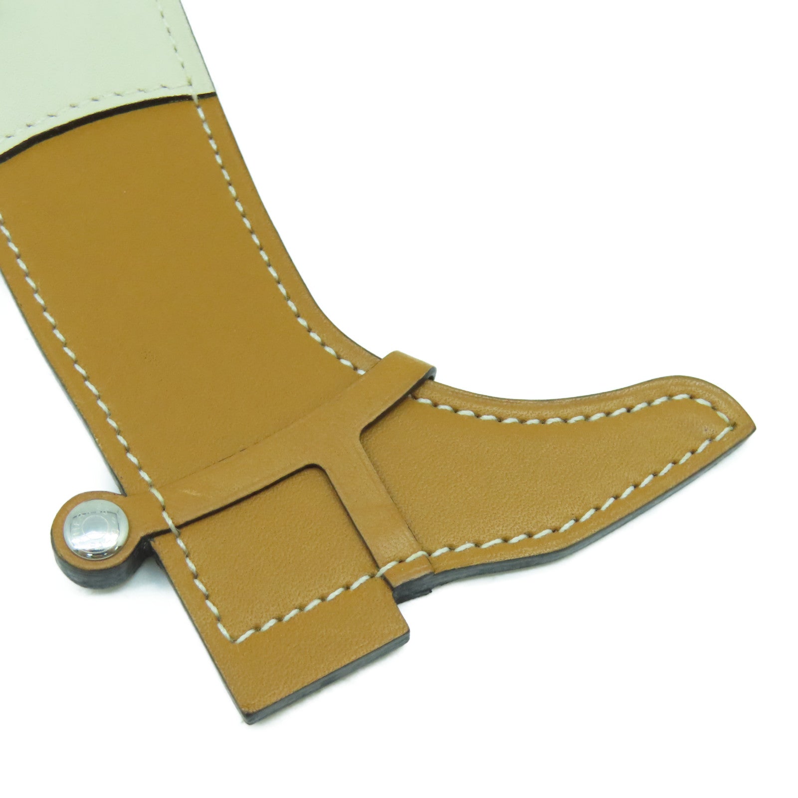 HERMES 【激減優惠】Swift皮革Paddock Boot Charm掛飾啡色/米色